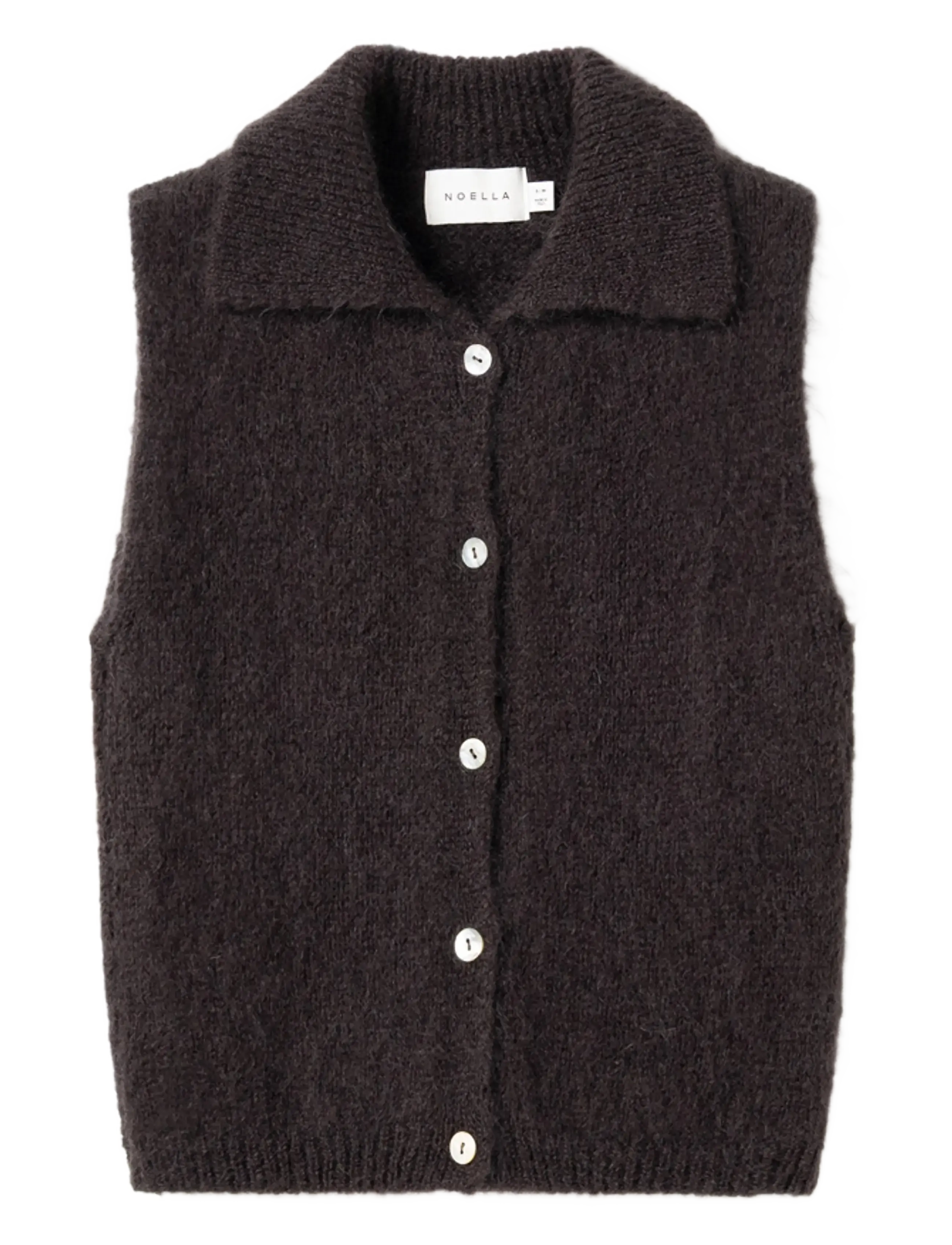 Noella - N-Makana Knit Vest - stickade västar - chocolate brown - 2