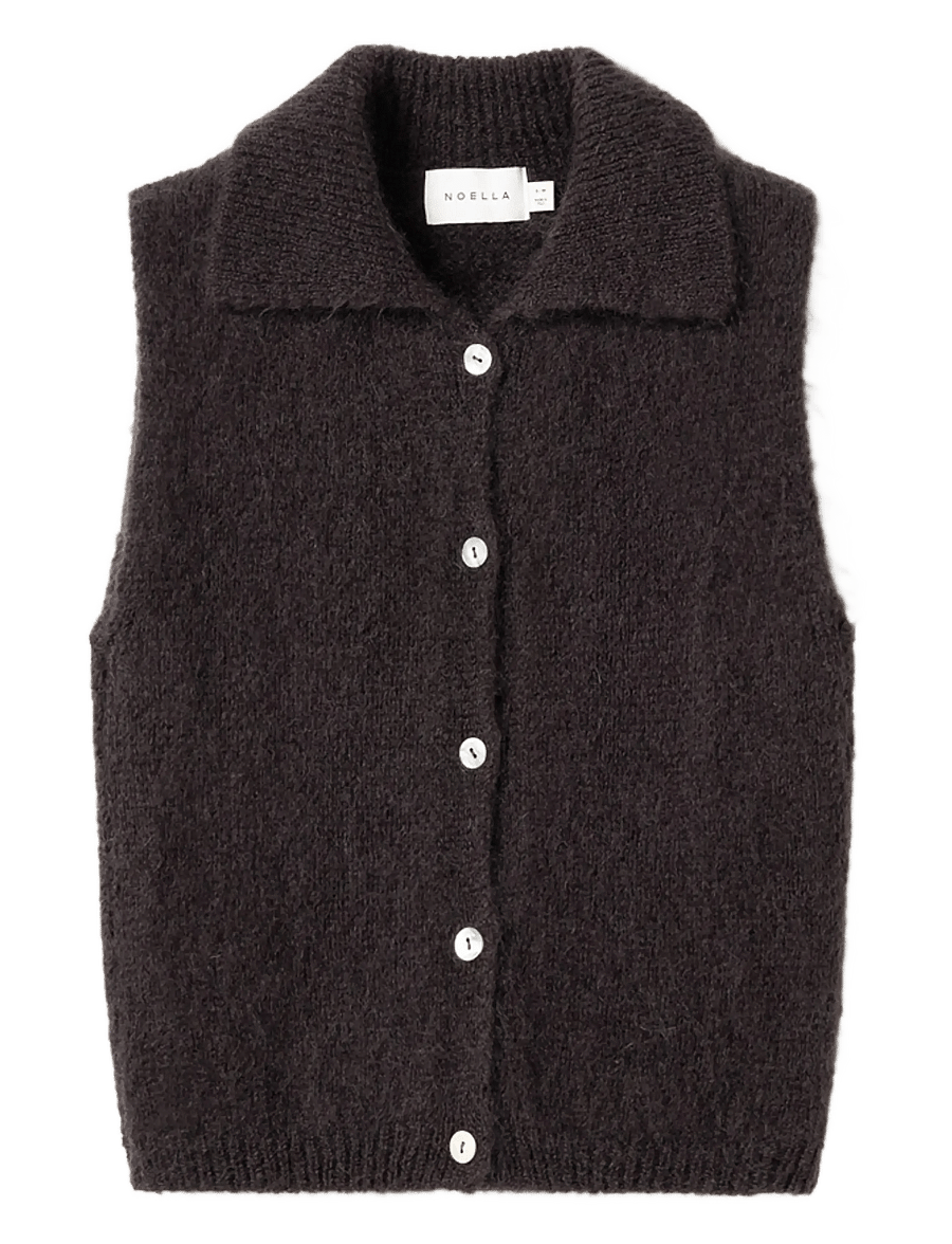 Noella - N-Makana Knit Vest - stickade västar - chocolate brown - 2