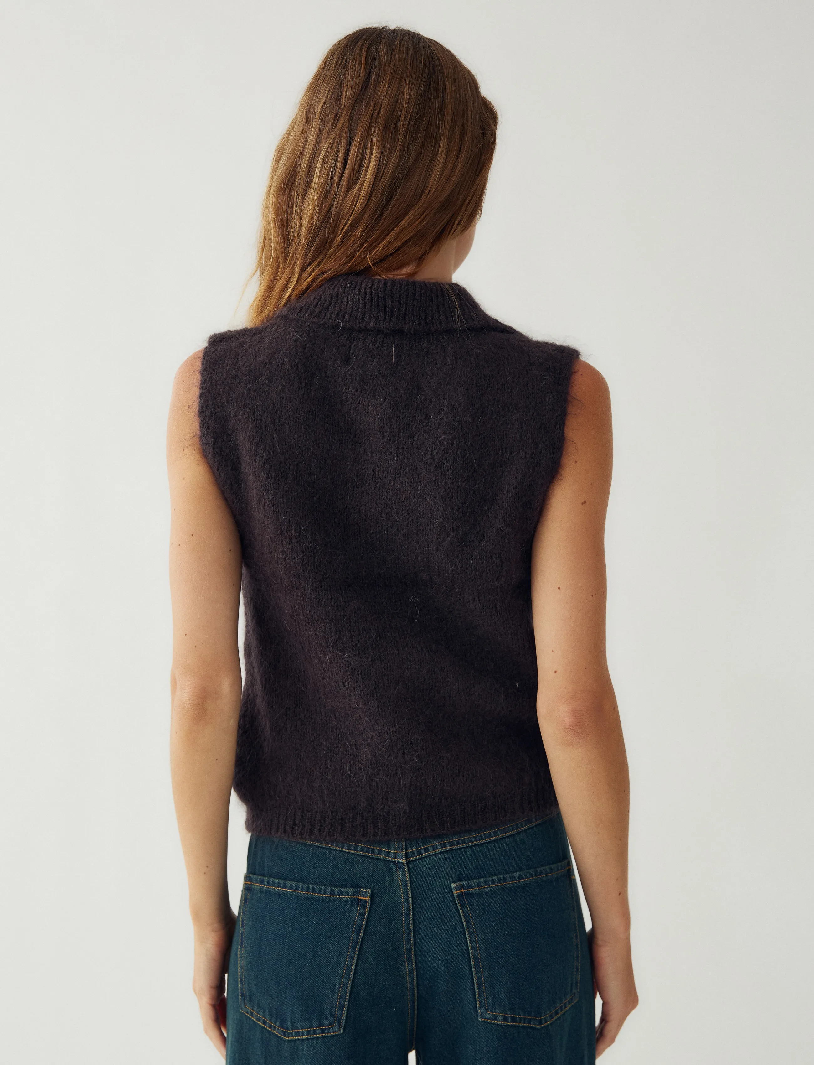 Noella - N-Makana Knit Vest - stickade västar - chocolate brown - 4