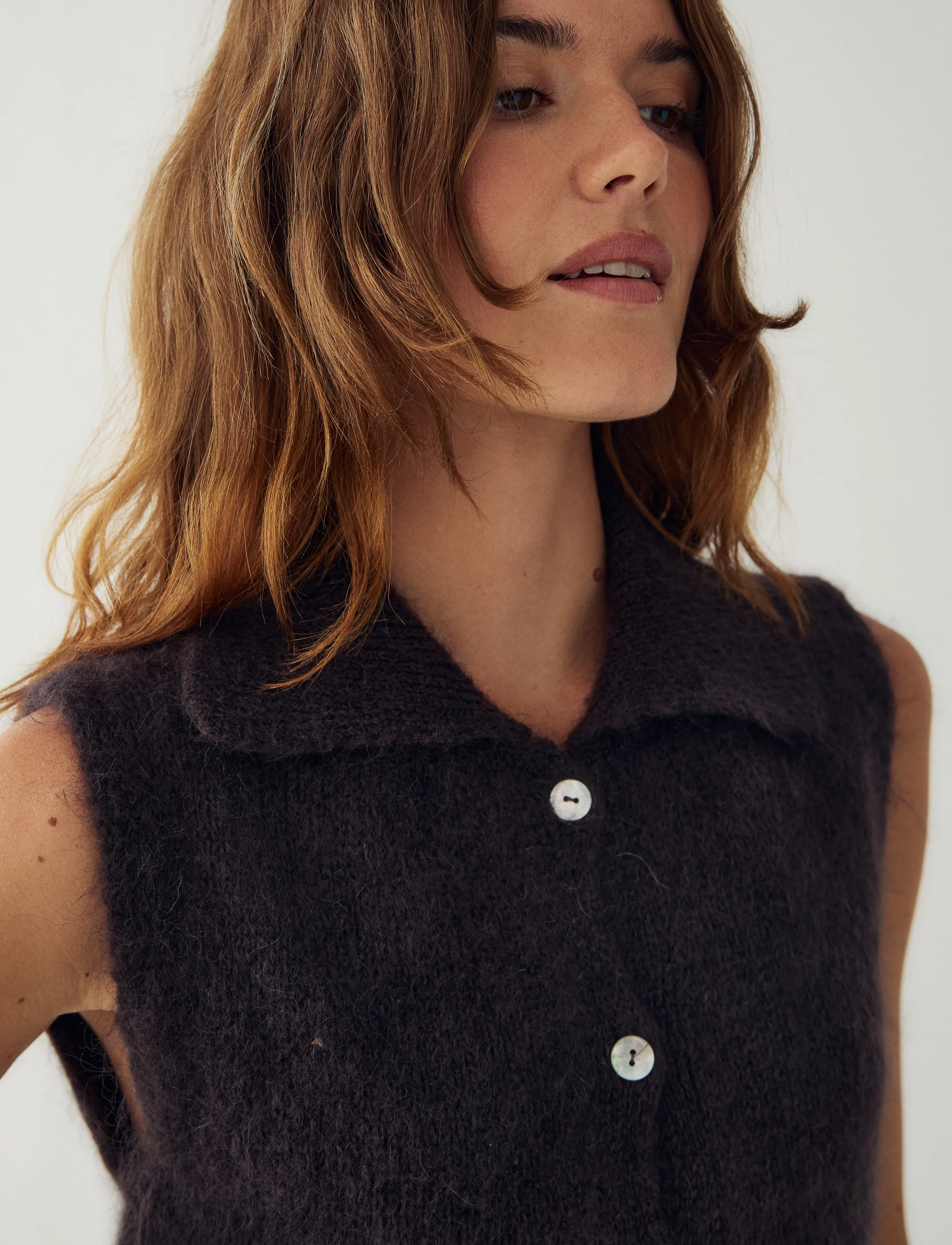 Noella - N-Makana Knit Vest - stickade västar - chocolate brown - 5