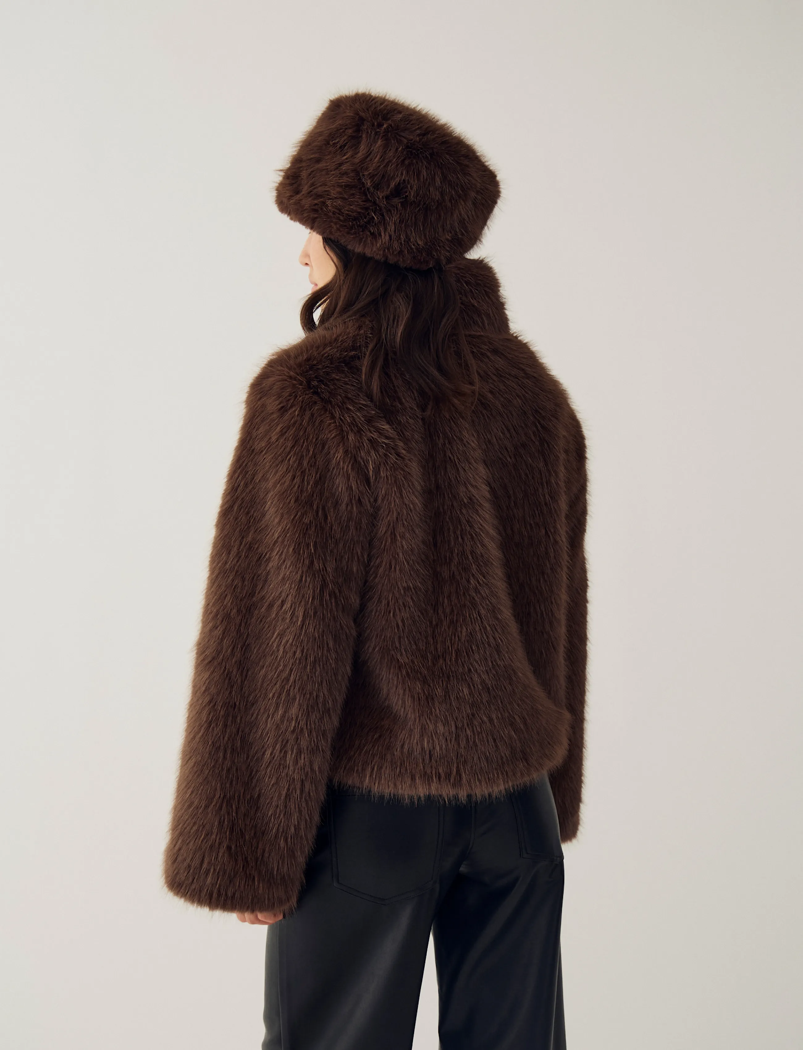 Noella - N-Marietta Jacket - fuskpäls - chocolate - 3