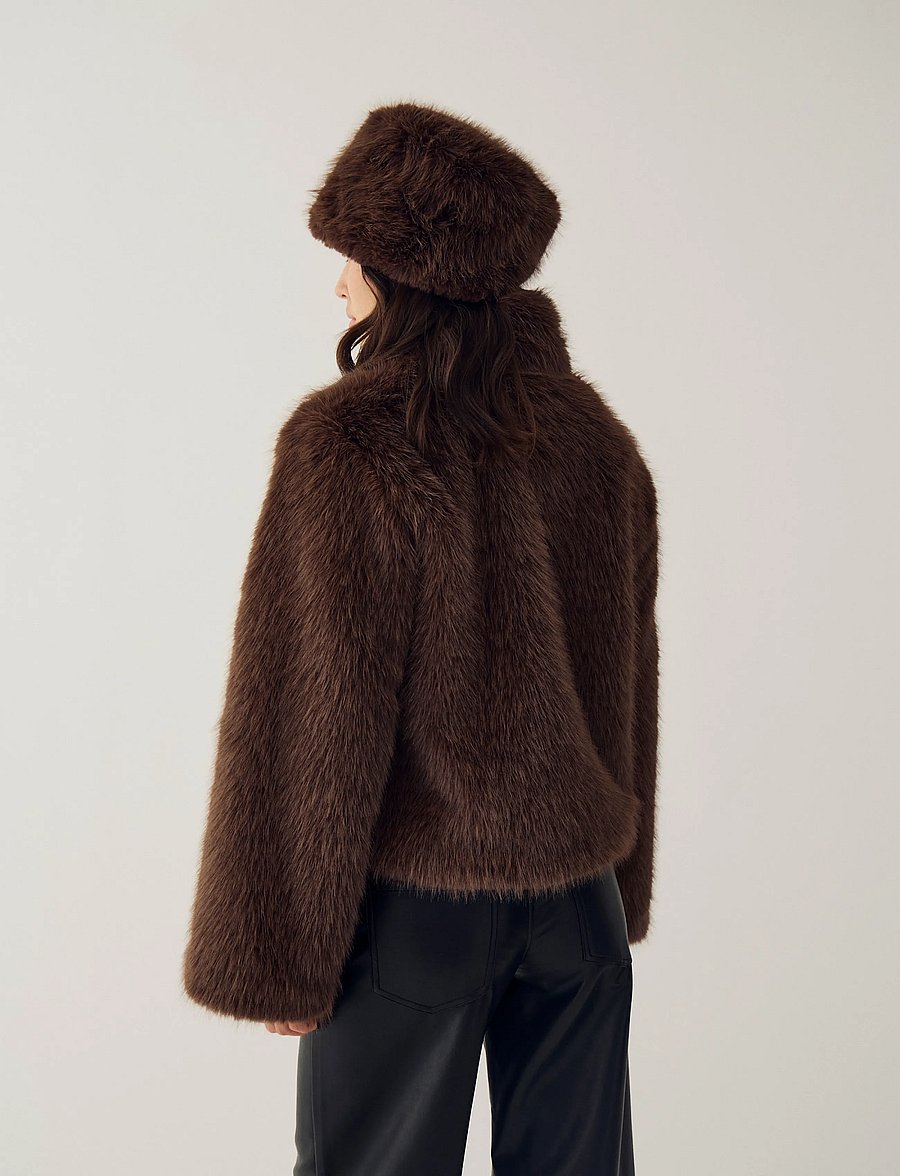Noella - N-Marietta Jacket - fuskpäls - chocolate - 3