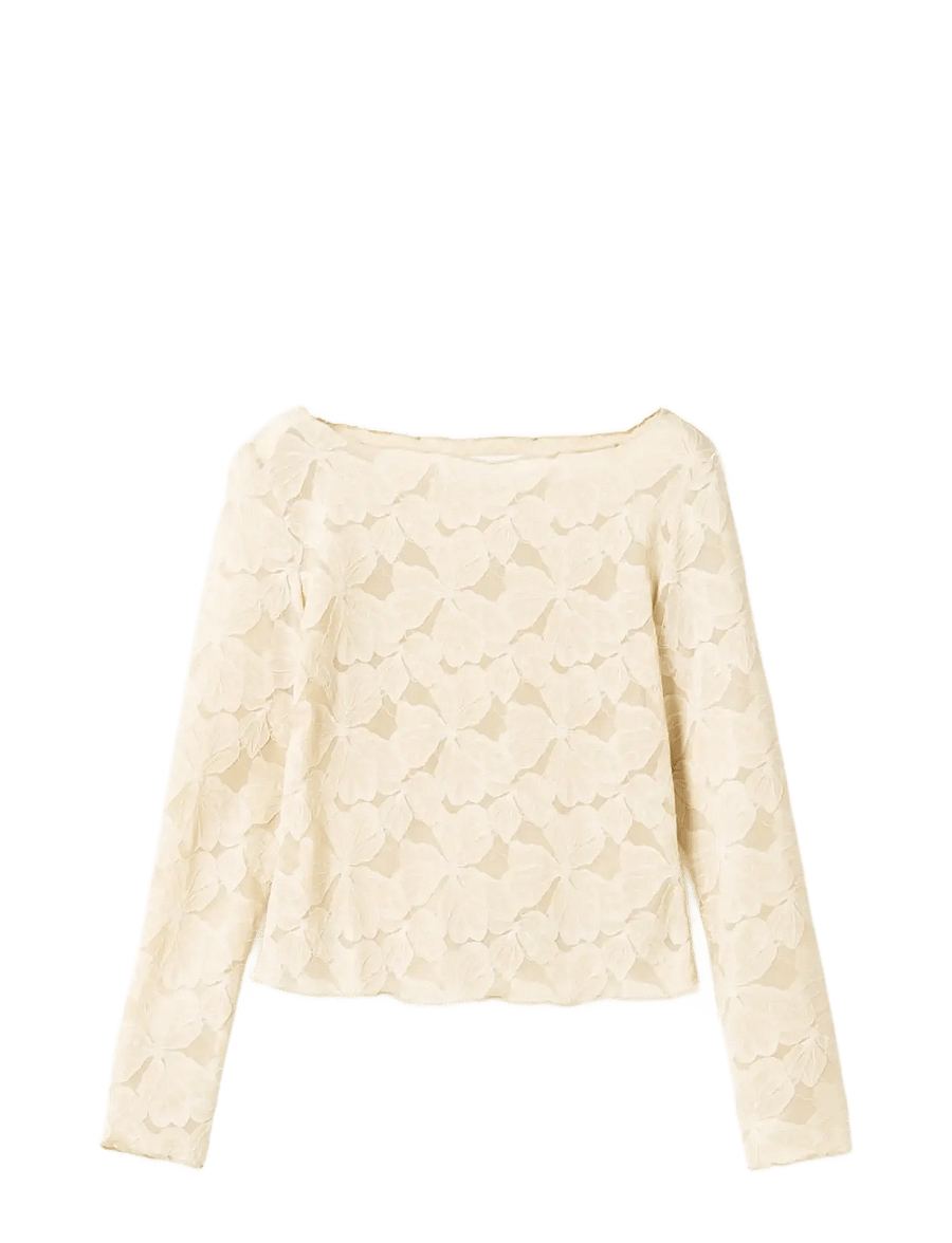 Noella - N-Mackinley Top - pikkade varrukatega topid - antique white - 1