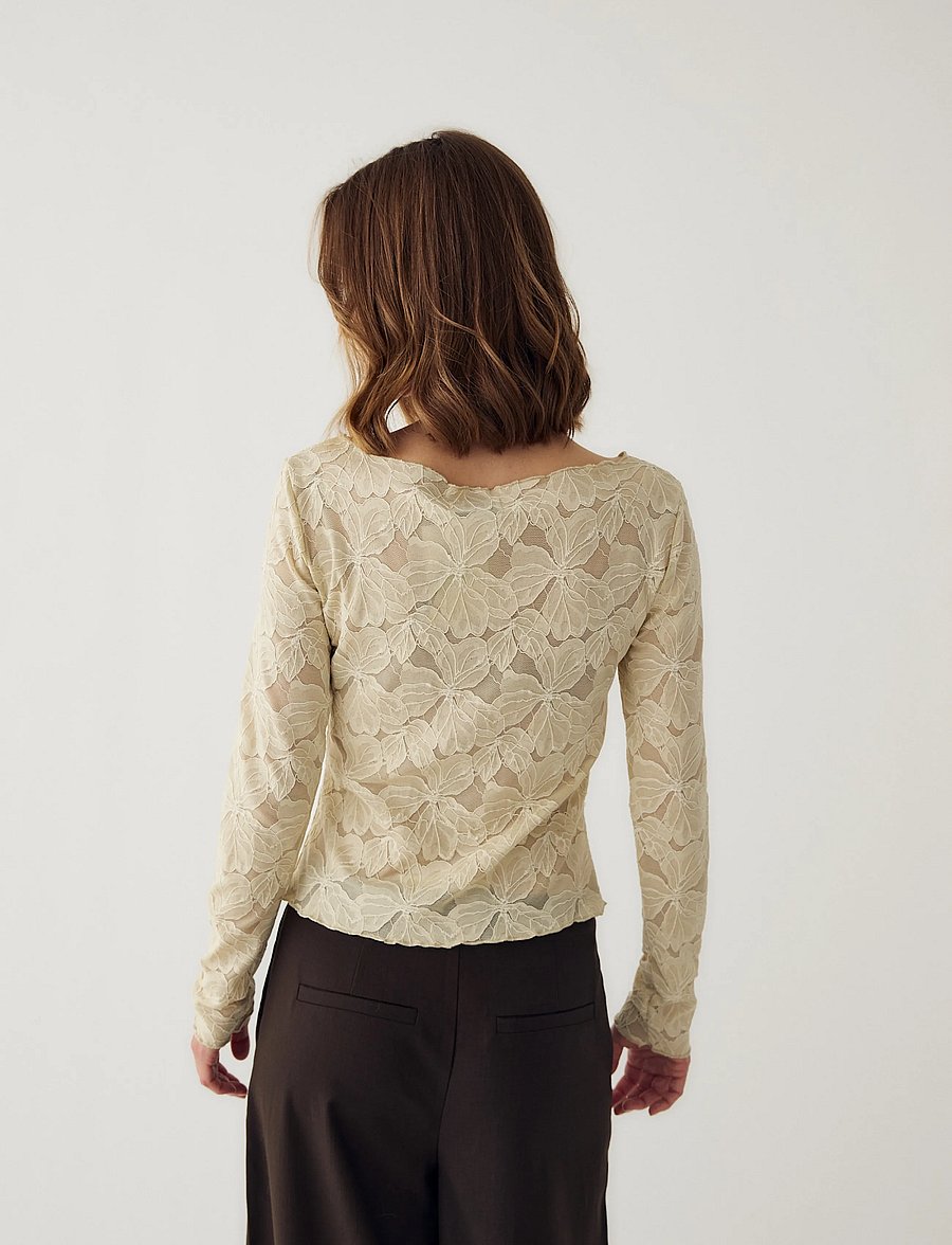 Noella - N-Mackinley Top - pikkade varrukatega topid - antique white - 3