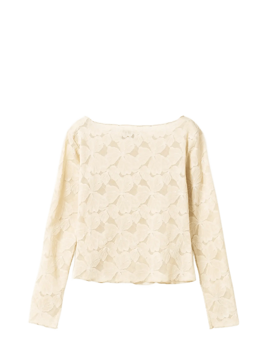Noella - N-Mackinley Top - pikkade varrukatega topid - antique white - 2