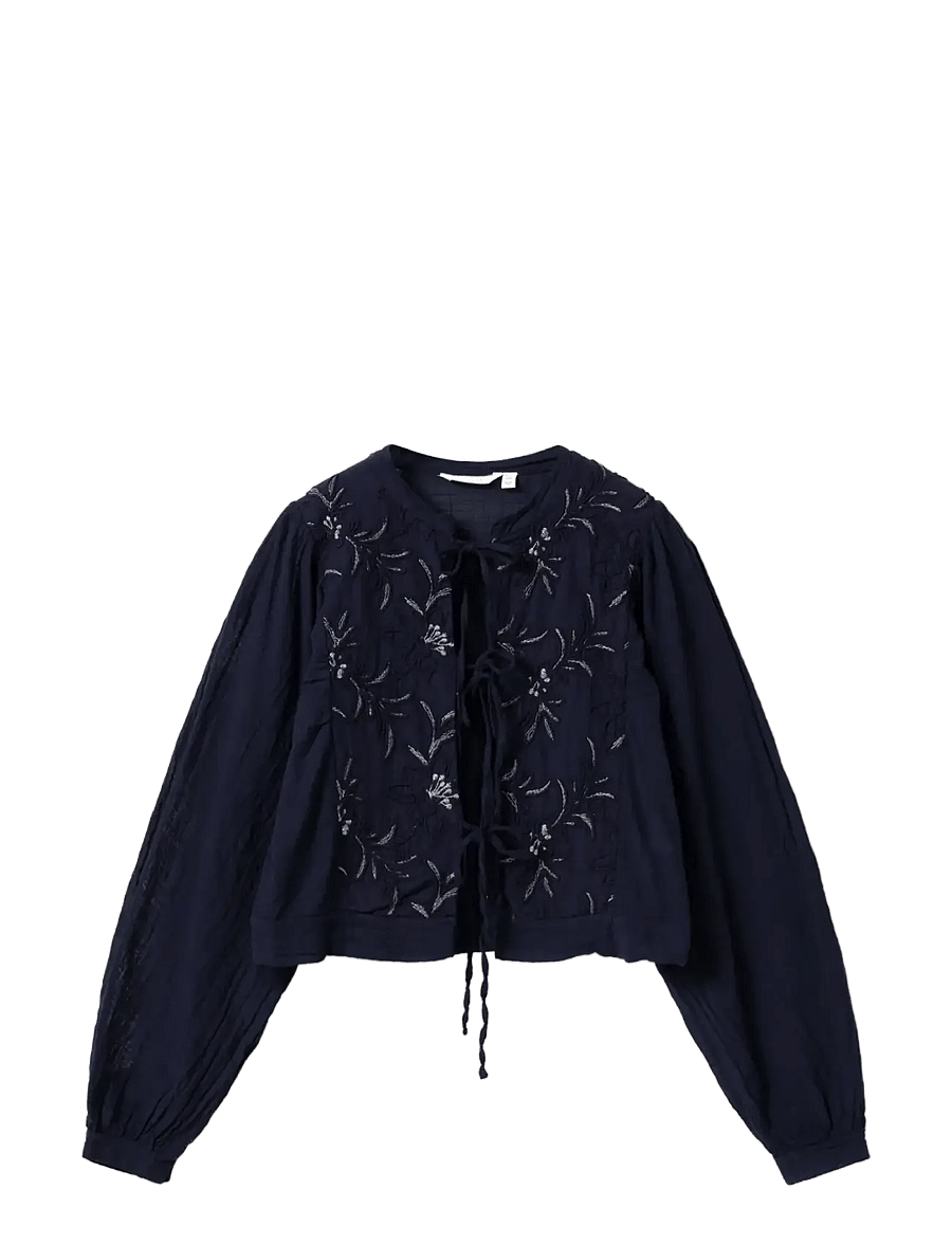 Noella - N-Ludmilla Blouse - långärmade blusar - midnight blue - 1