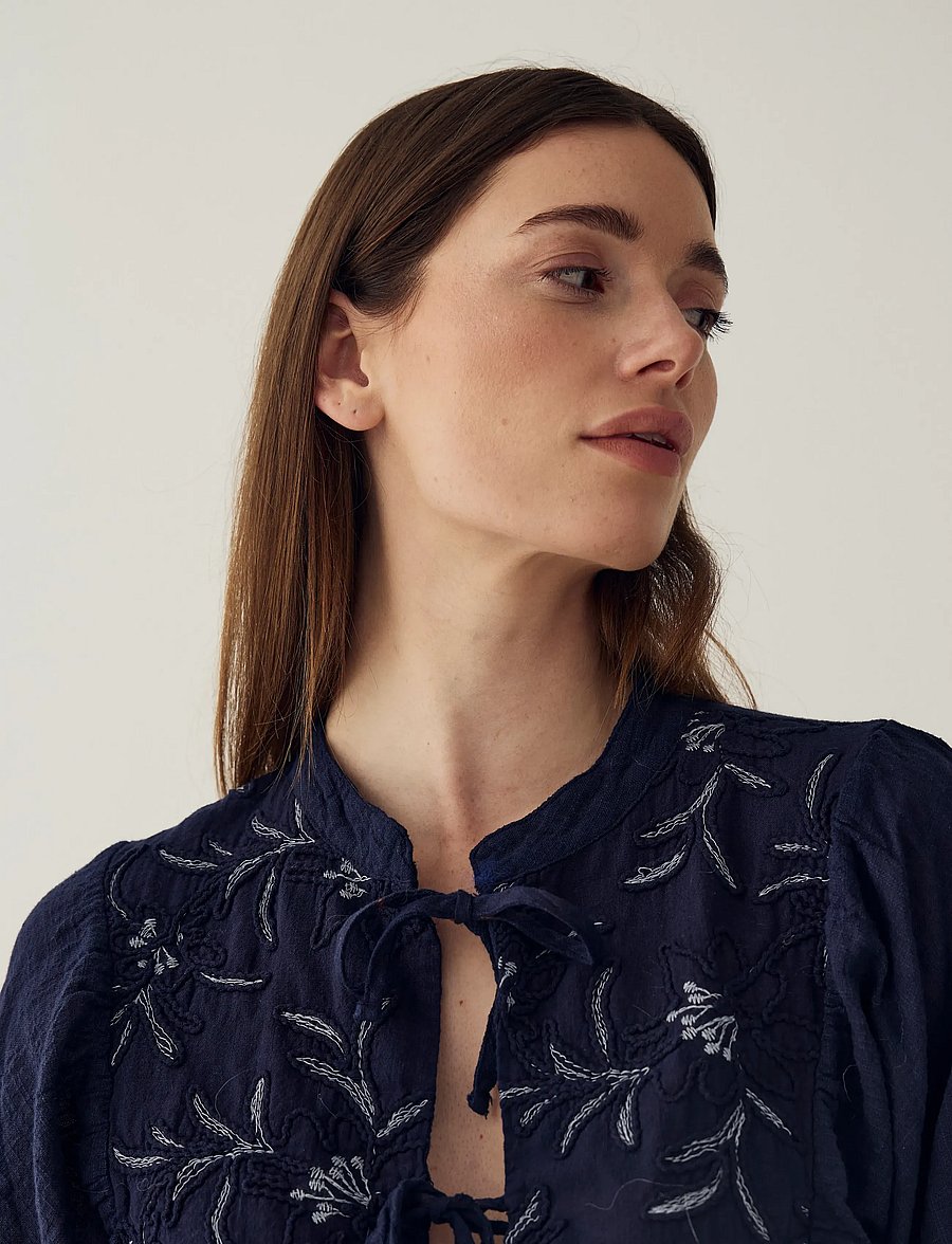 Noella - N-Ludmilla Blouse - långärmade blusar - midnight blue - 3
