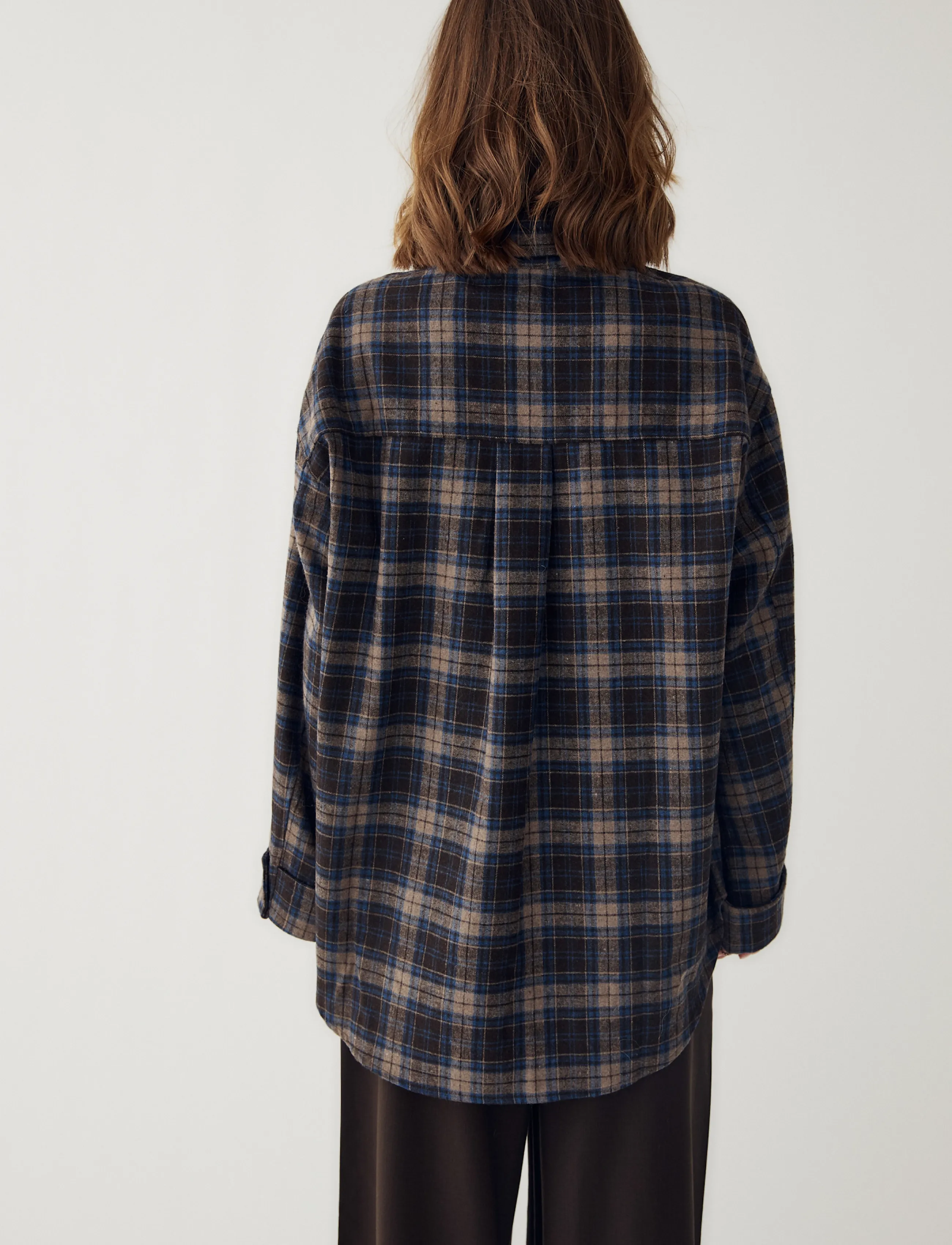 Noella - N-Marlon Shirt - langærmede skjorter - brown blue check - 3