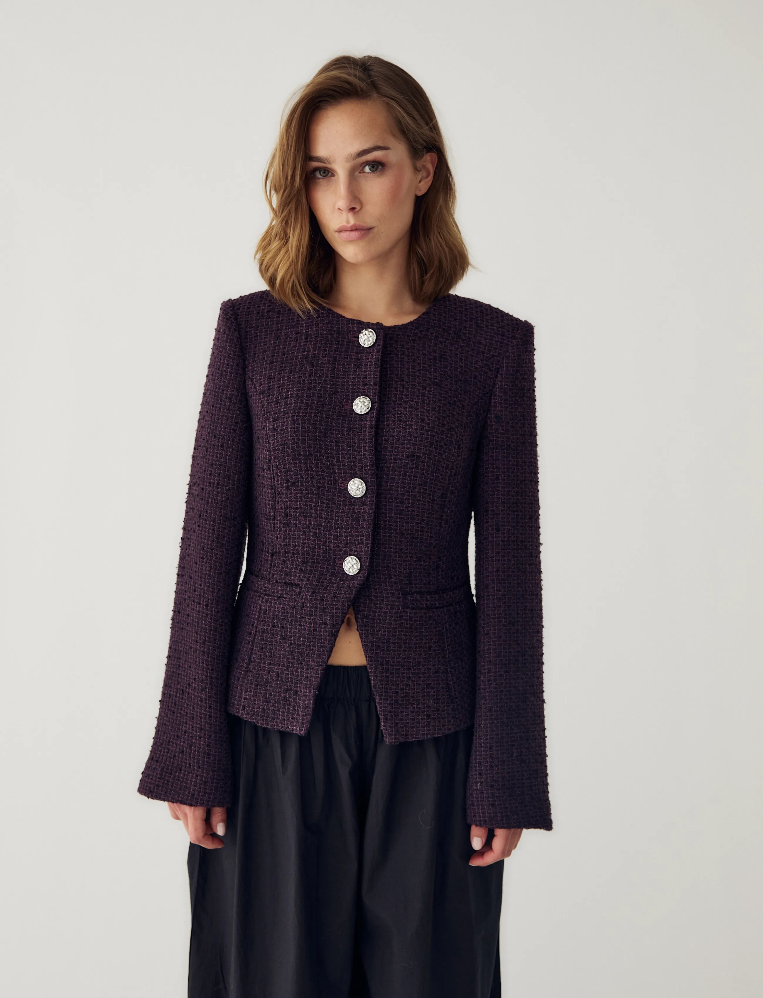 Noella N-Kasaundra LS Blazer - Blazer - DARK PLUM / purple