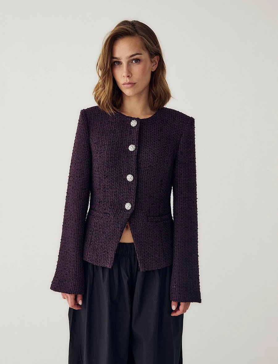 Noella - N-Kasaundra LS Blazer - dark plum - 0