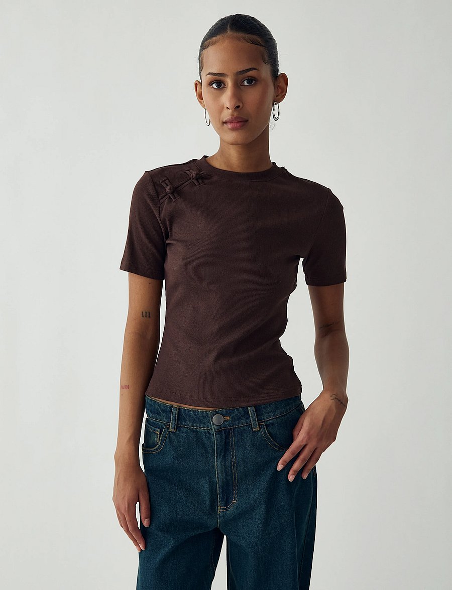 Noella - N-Neina Top - t-shirts - chocolate - 0