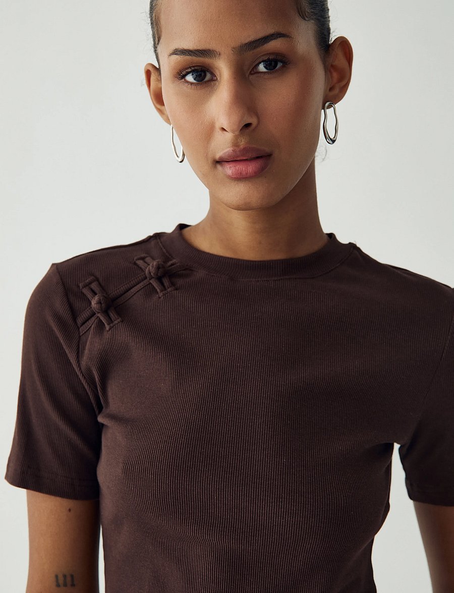 Noella - N-Neina Top - t-shirts - chocolate - 4