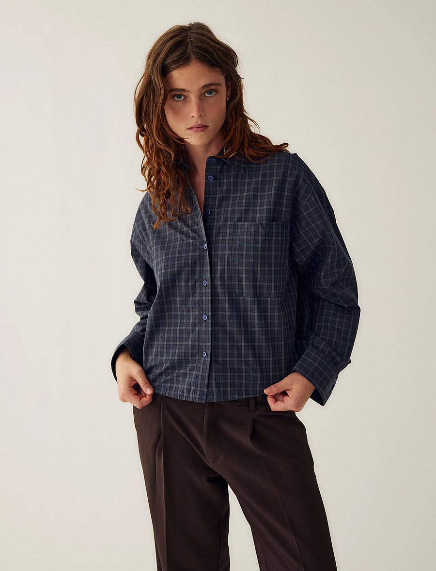 Noella - N-Marlon C Shirt - long-sleeved shirts - dodie brown blue check - 0