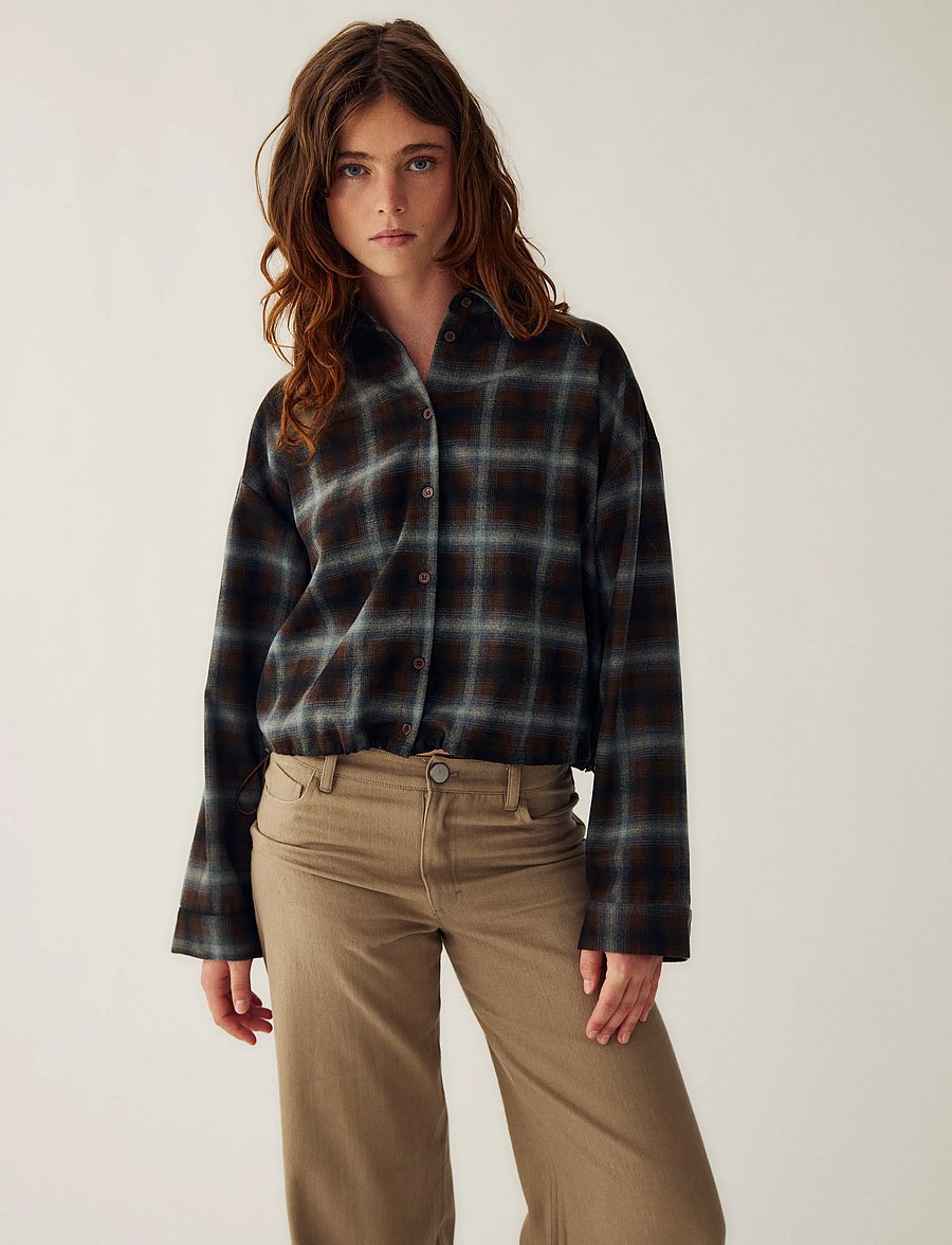 Noella - N-Nila Shirt - pikkade varrukatega särgid - danne brown blue check - 0