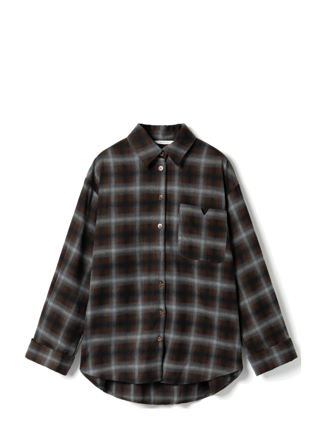Noella N-Marlon Shirt - Blouses & Shirts - DANNE BROWN BLUE CHECK / brown