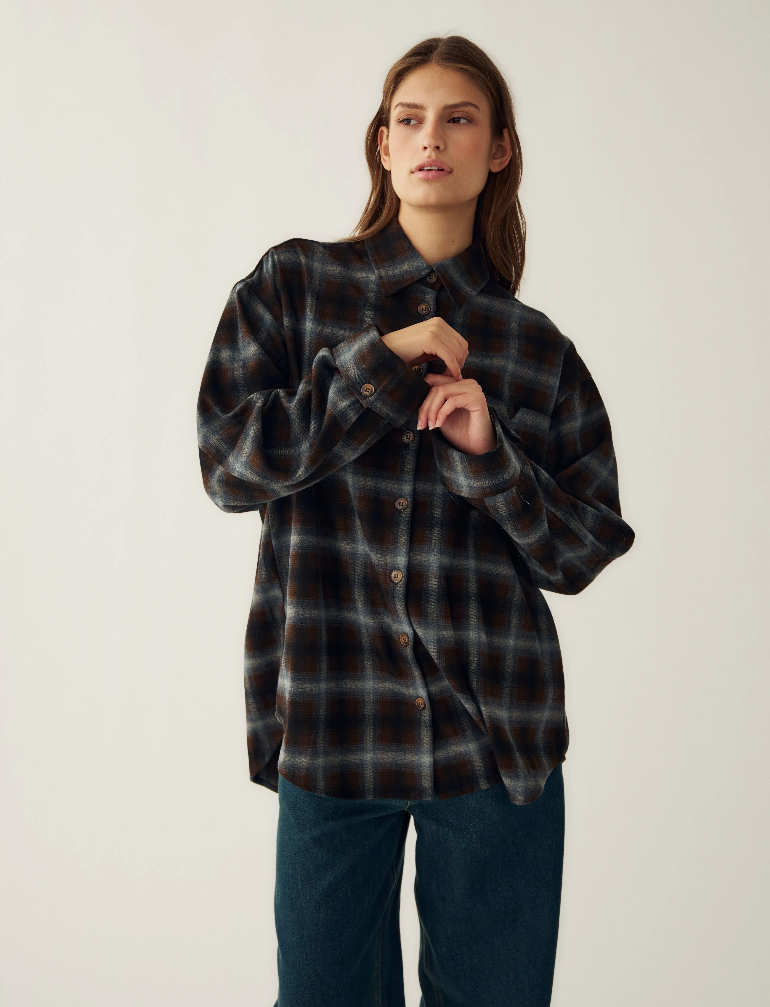 Noella - N-Marlon Shirt - overshirts - danne brown blue check - 0