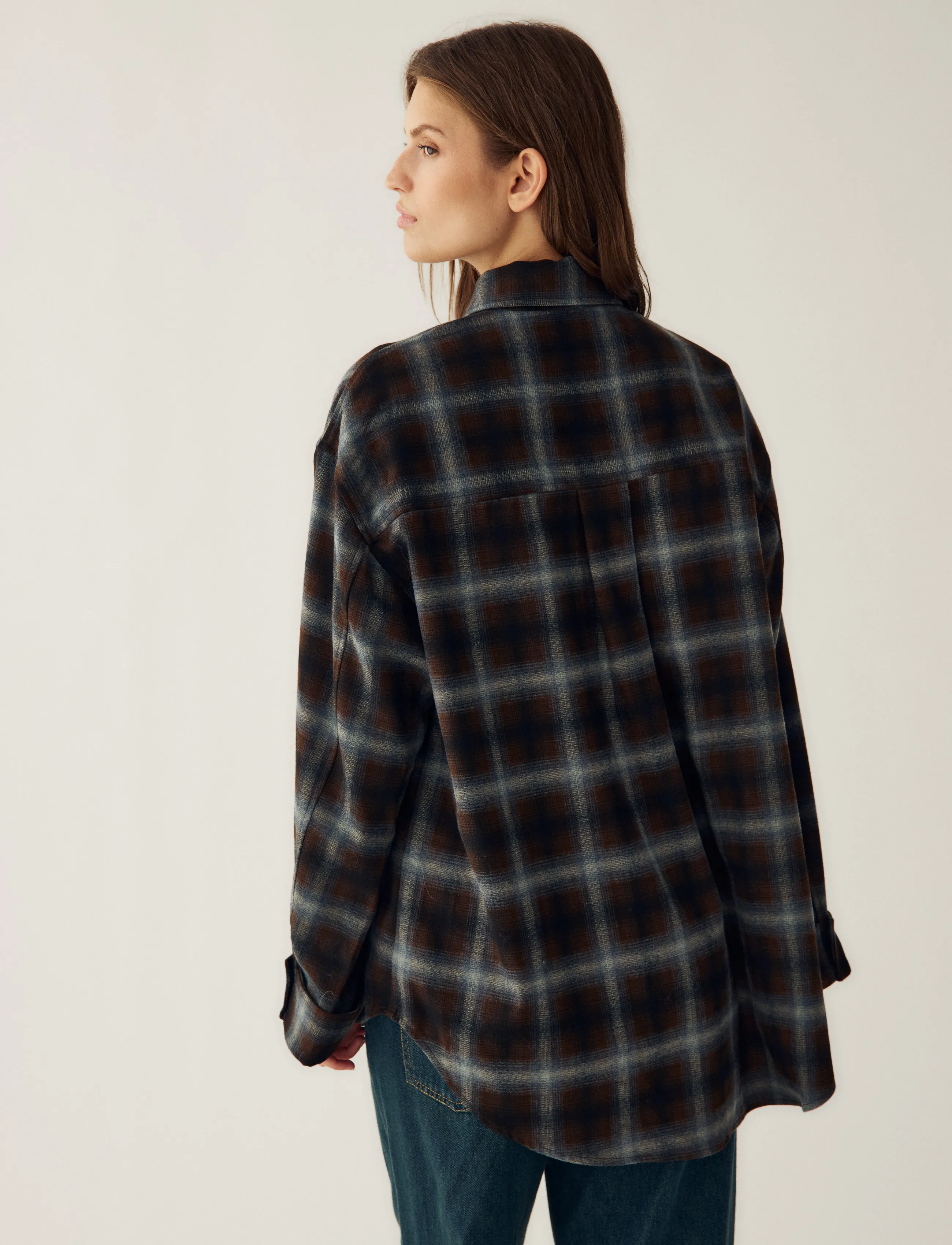 Noella - N-Marlon Shirt - overshirts - danne brown blue check - 3