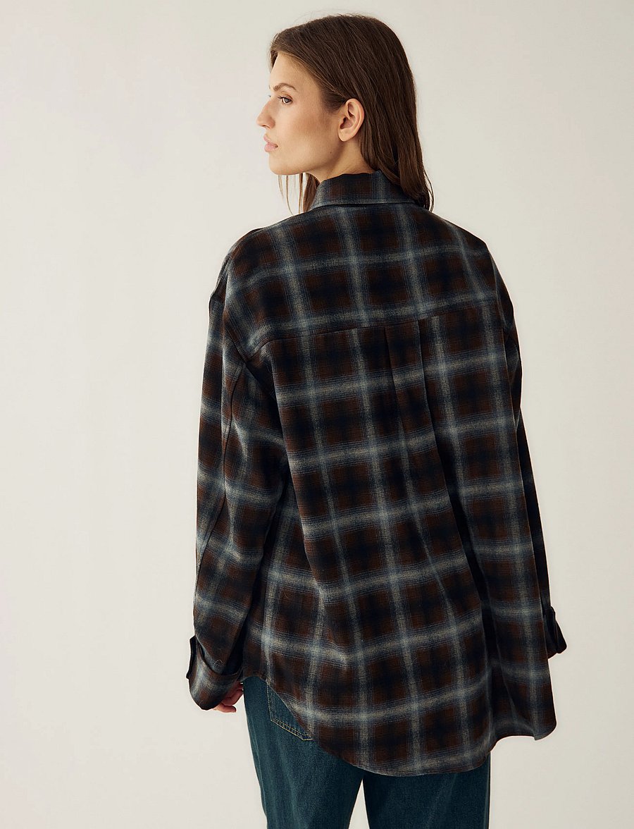 Noella - N-Marlon Shirt - overshirts - danne brown blue check - 3