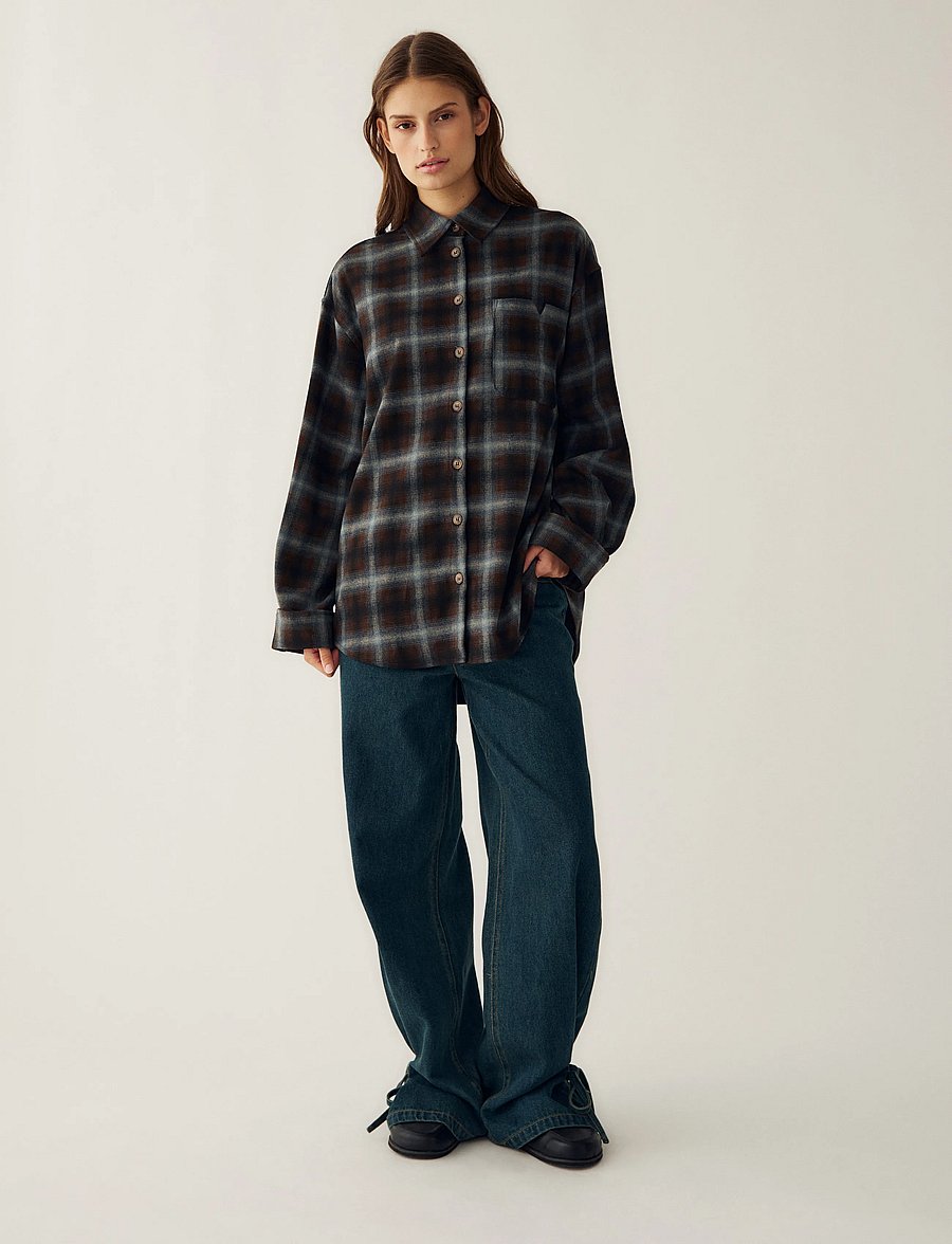 Noella - N-Marlon Shirt - overshirts - danne brown blue check - 5
