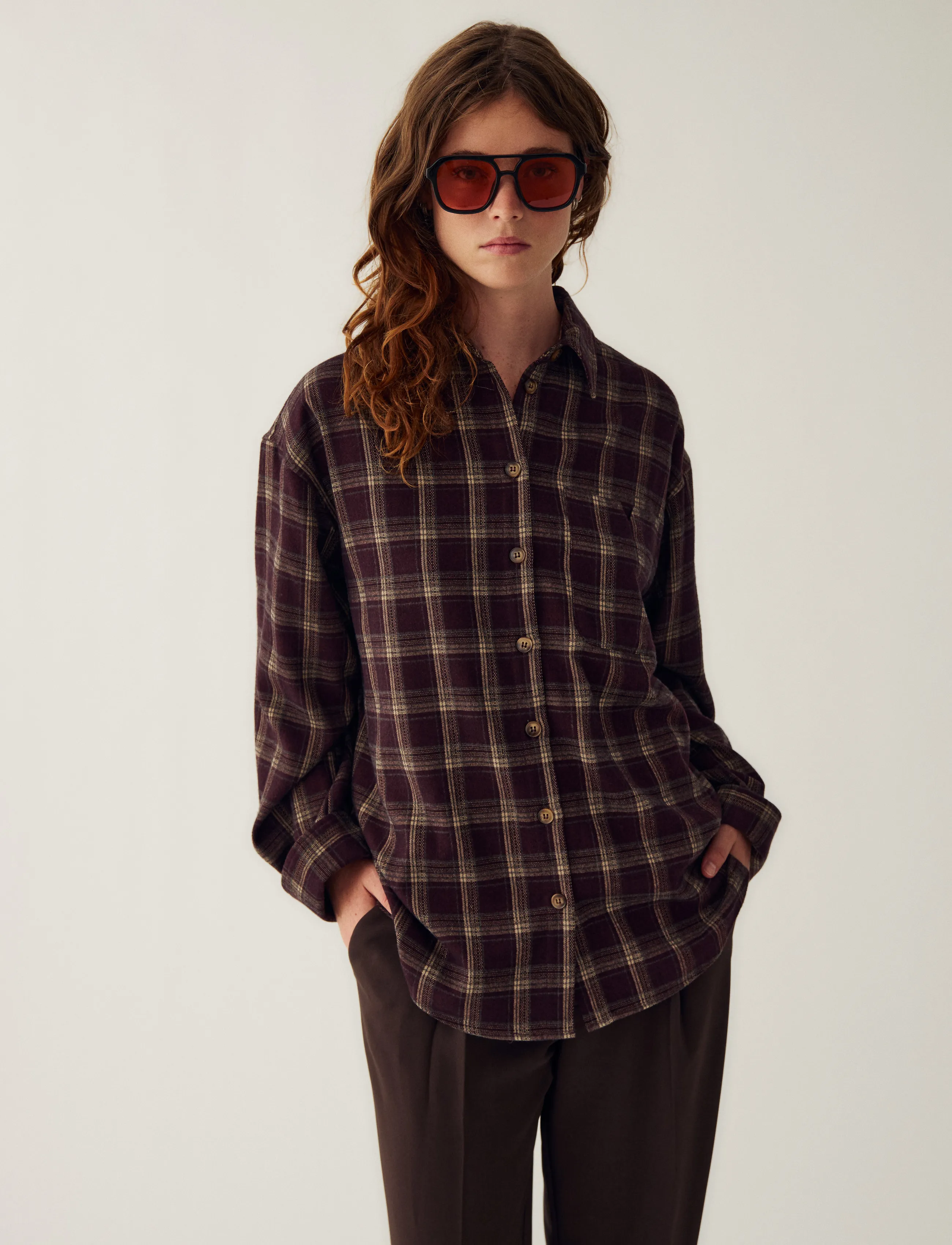 Noella - N-Marlon Shirt - long-sleeved shirts - dafnee brown check - 0