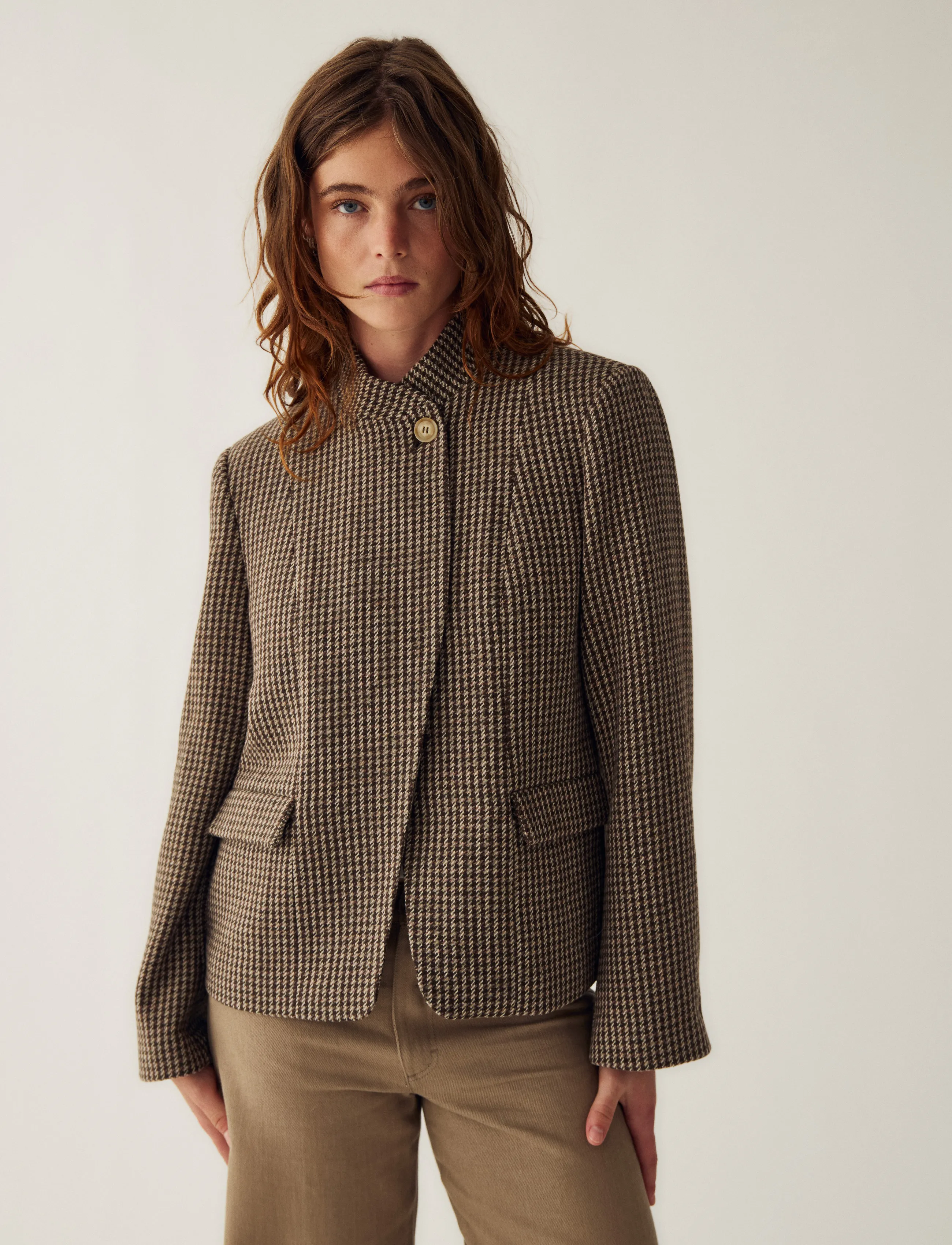 Noella N-Monique Blazer, Damen, Stehkragen Blazer, Braun, Gr.M