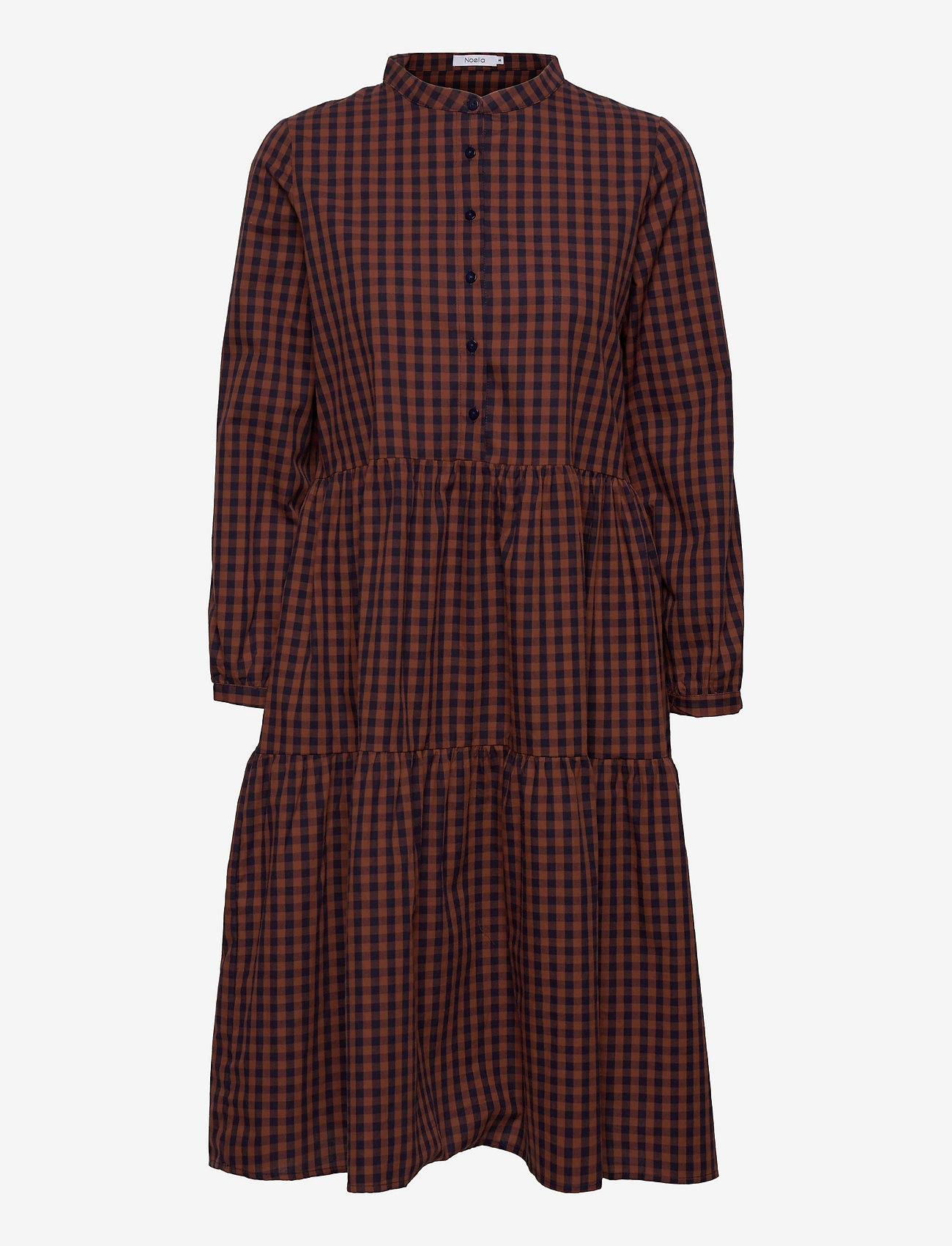 Noella - Lipe Dress Cotton - skjortekjoler - terracotta checks - 0