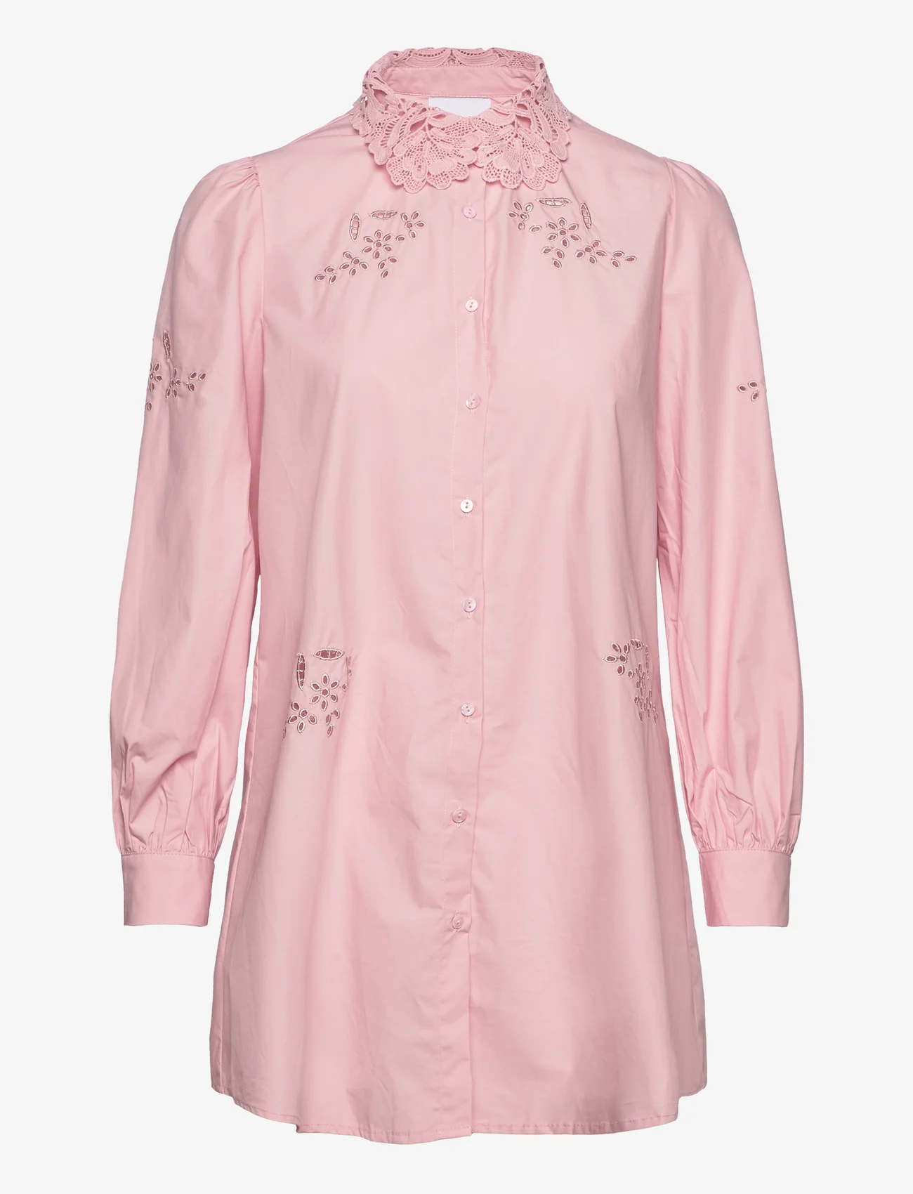 Noella - Lucille Long Shirt Cotton - long-sleeved shirts - rose - 0