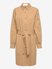 Noella - Dana Shirt Dress Cotton - marškinių tipo suknelės - camel - 0