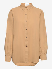 Noella - Dixi Shirt Cotton - langermede skjorter - camel - 0