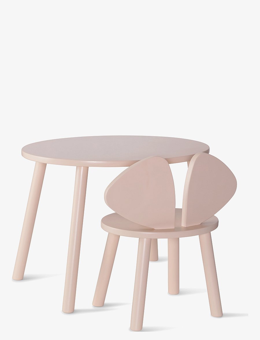 Nofred - Mouse childrens table and chair - laste magamistoakomplektid - rosa - 1