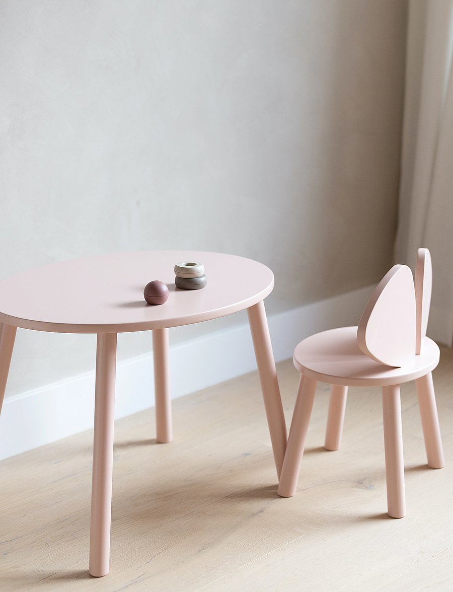 Nofred - Mouse childrens table and chair - laste magamistoakomplektid - rosa - 2