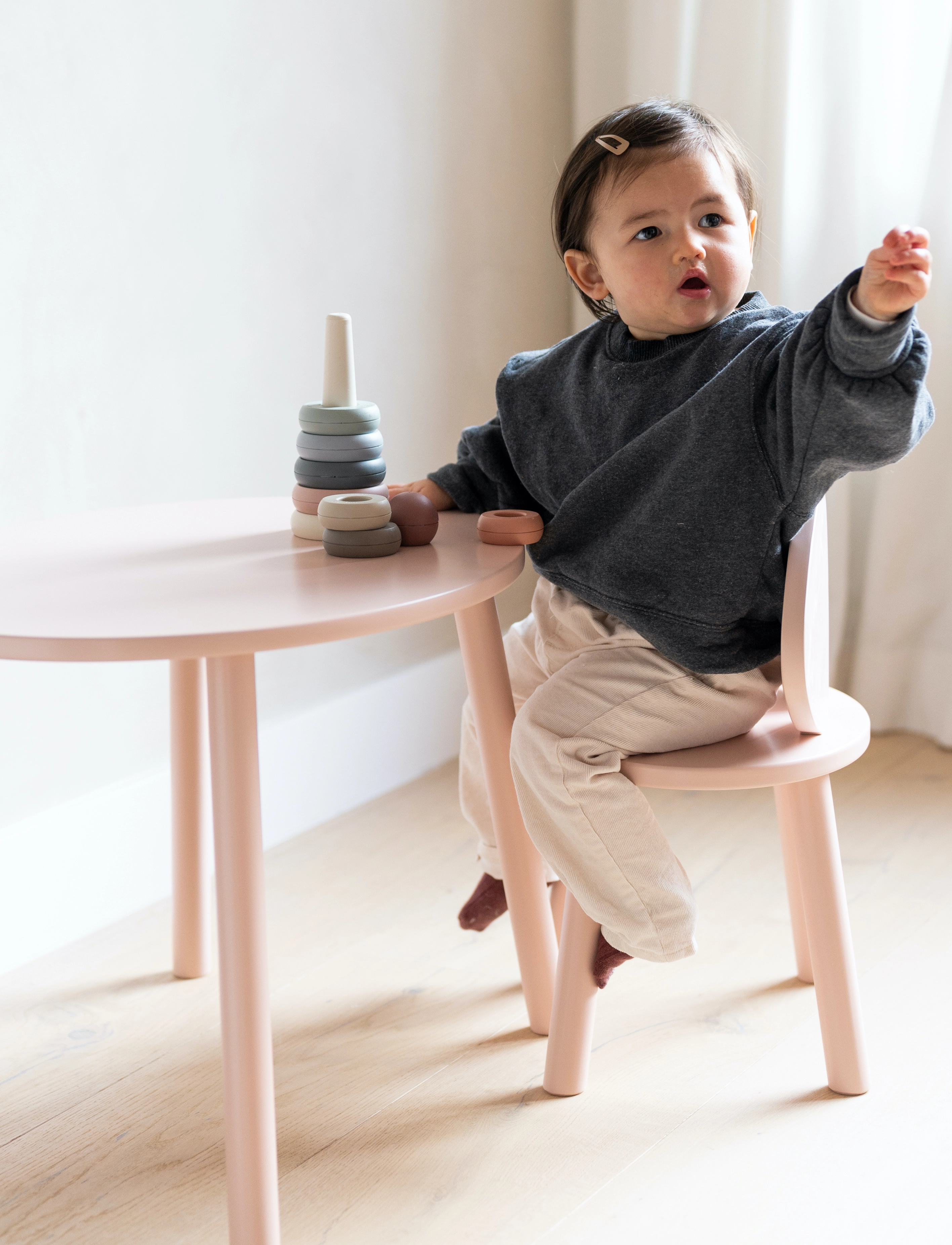 Nofred - Mouse childrens table and chair - laste magamistoakomplektid - rosa - 4