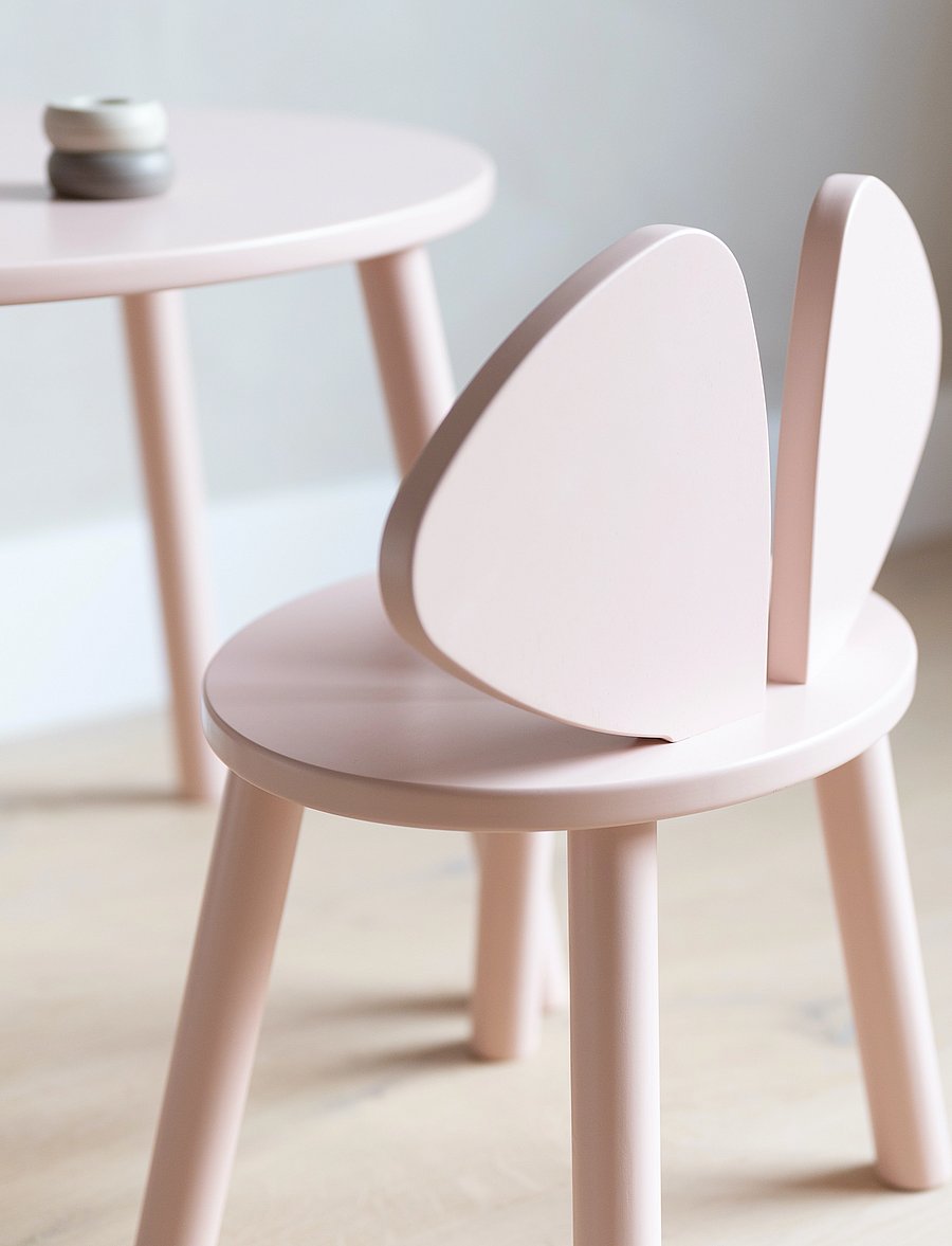 Nofred - Mouse childrens table and chair - laste magamistoakomplektid - rosa - 5
