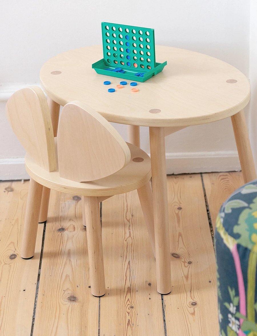 Nofred - Mouse Childrens Table and Chair - lastetoa komplektid - birch - 3