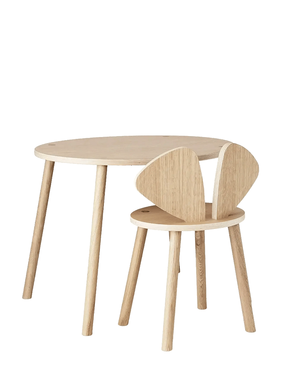 Nofred - Mouse School Set - húsgagnasett fyrir börn - oak - 1