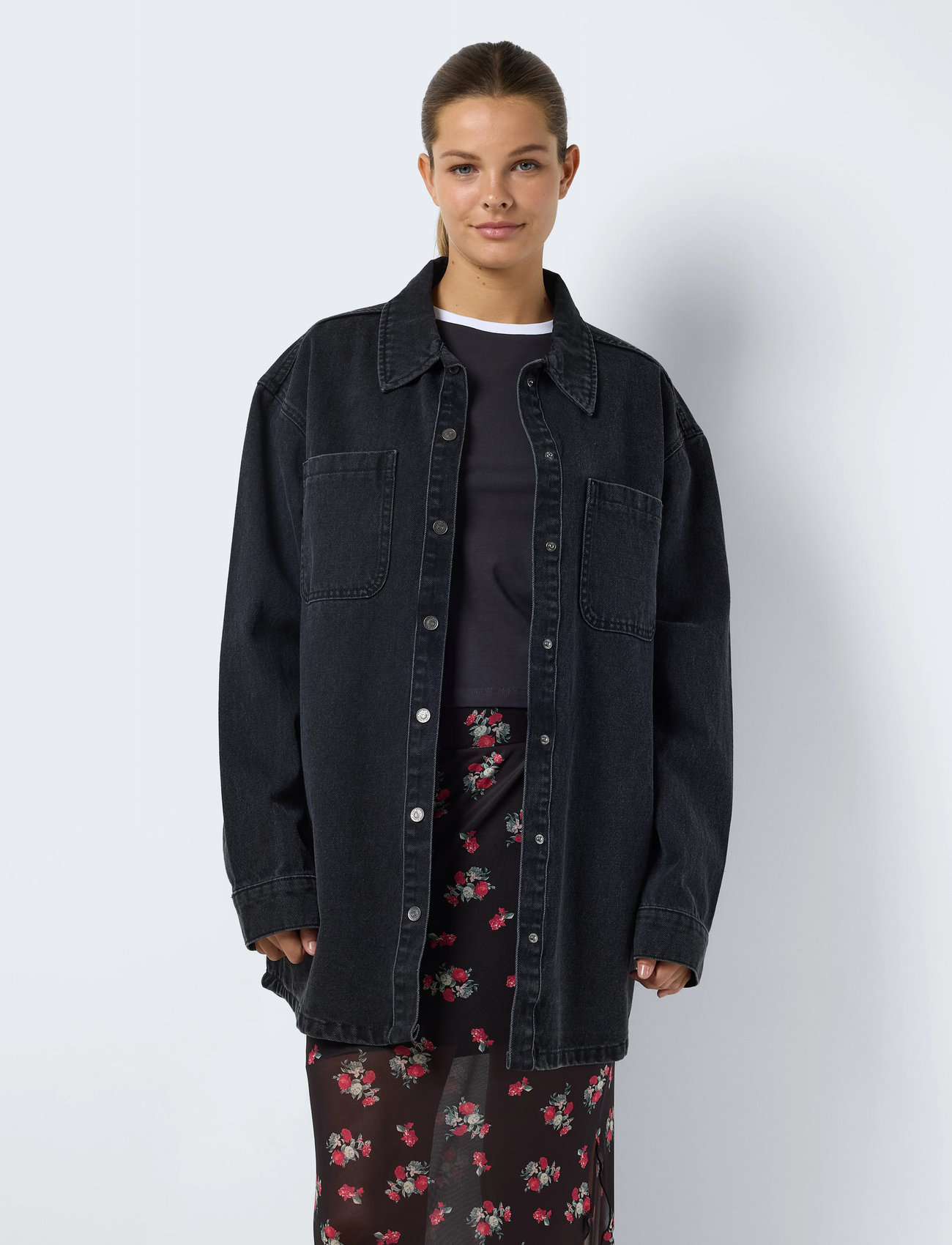 NOISY MAY Nmalva L/S Dnm Shacket Az387Bl Noos - Grey - XS