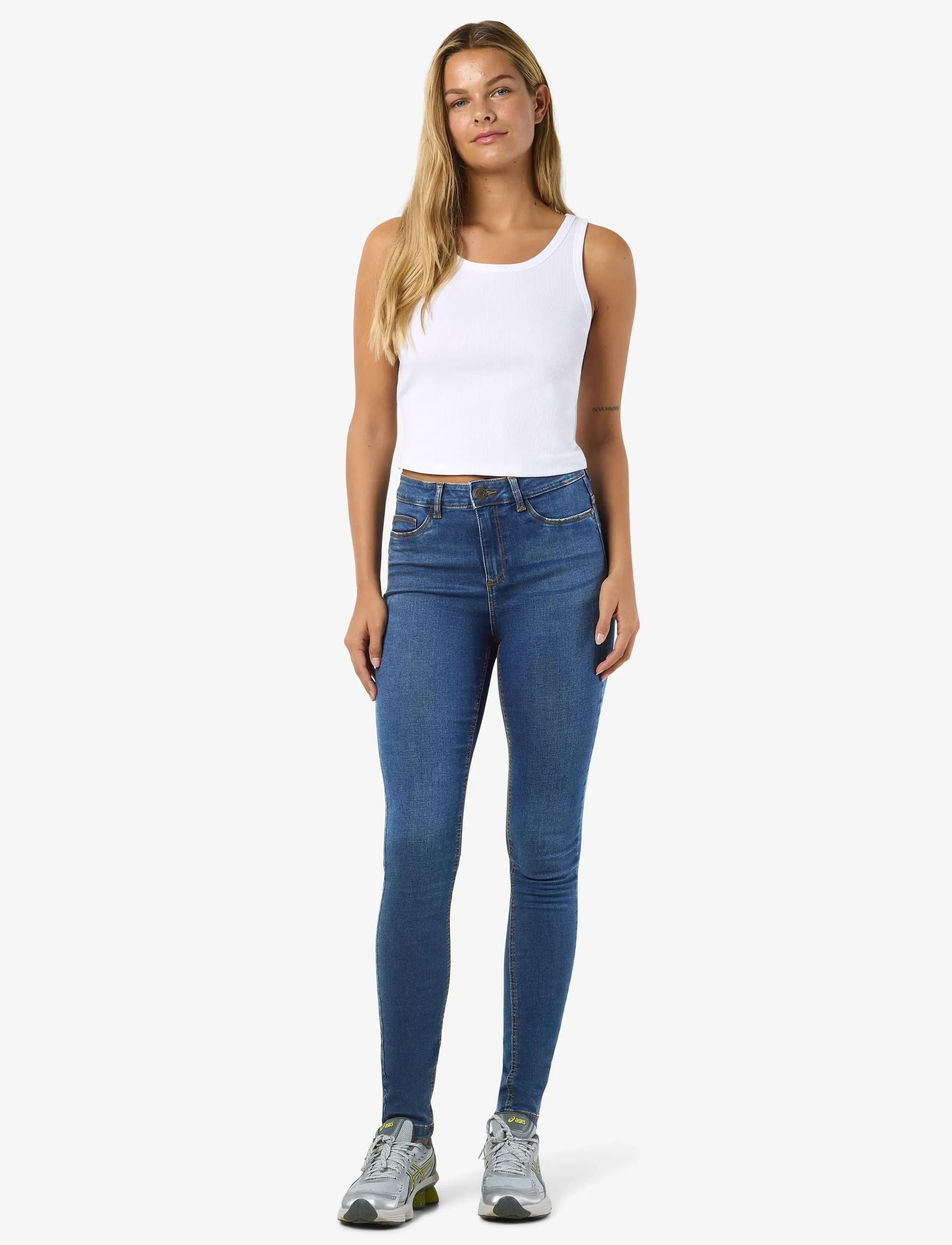 NOISY MAY Nmcallie Hw Skinny Blue Jeans Fwd Noos dam – bild 5