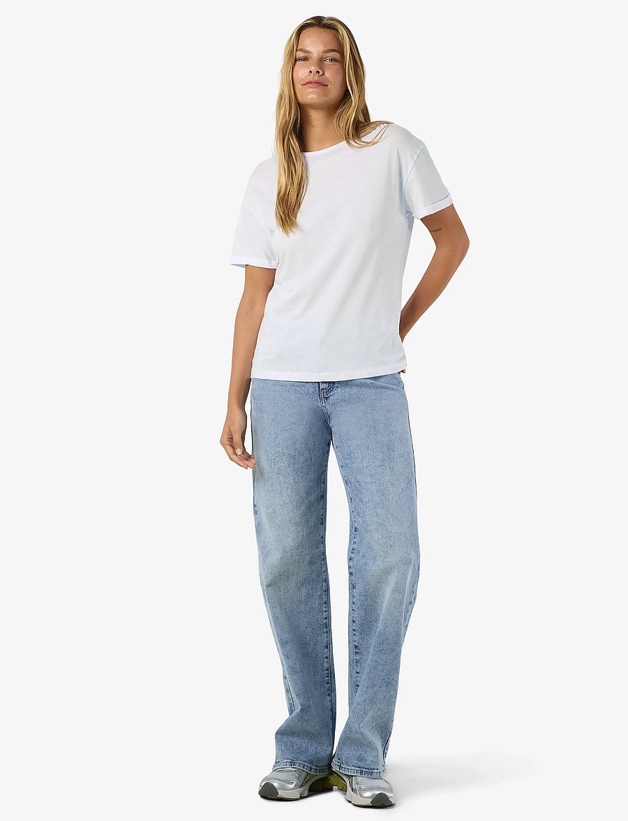 NOISY MAY - NMBRANDY S/S TOP NOOS - t-shirts - bright white - 3
