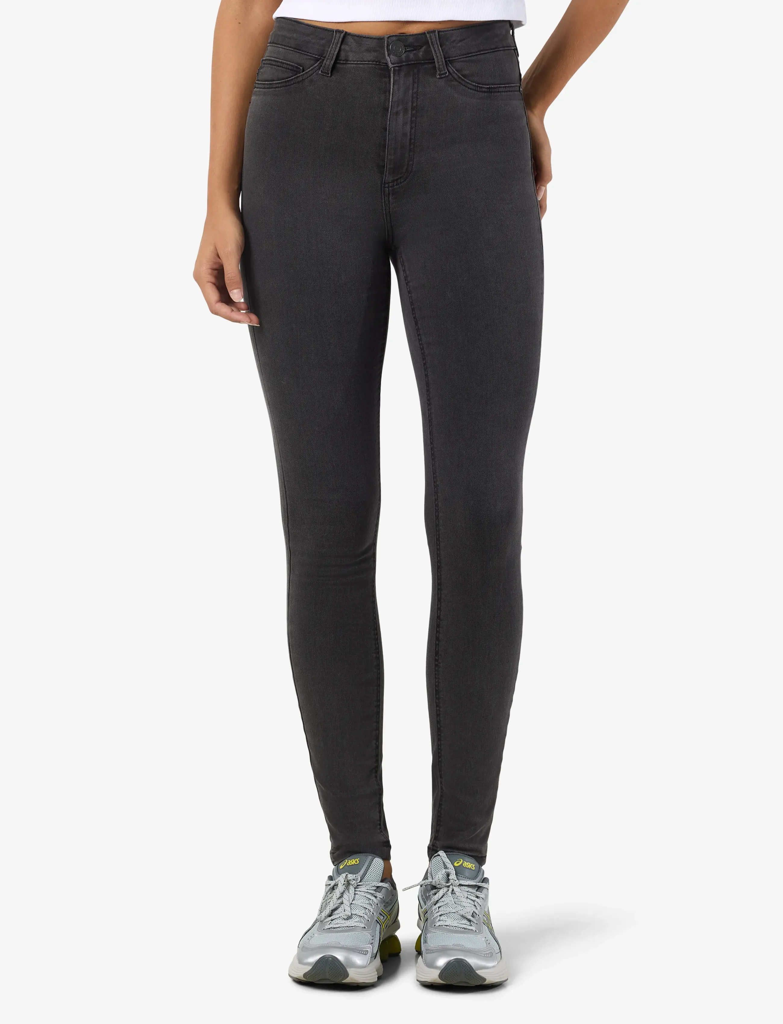 NOISY MAY - NMCALLIE HW SKINNY JEAN VI069DG NOOS - skinny jeans - dark grey denim - 0