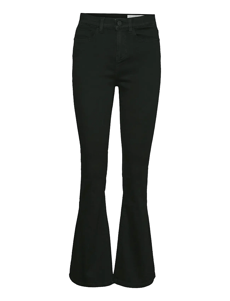 NOISY MAY - NMSALLIE HW FLARE JEAN VI023BL FWD NOOS - utsvängda jeans - black - 1