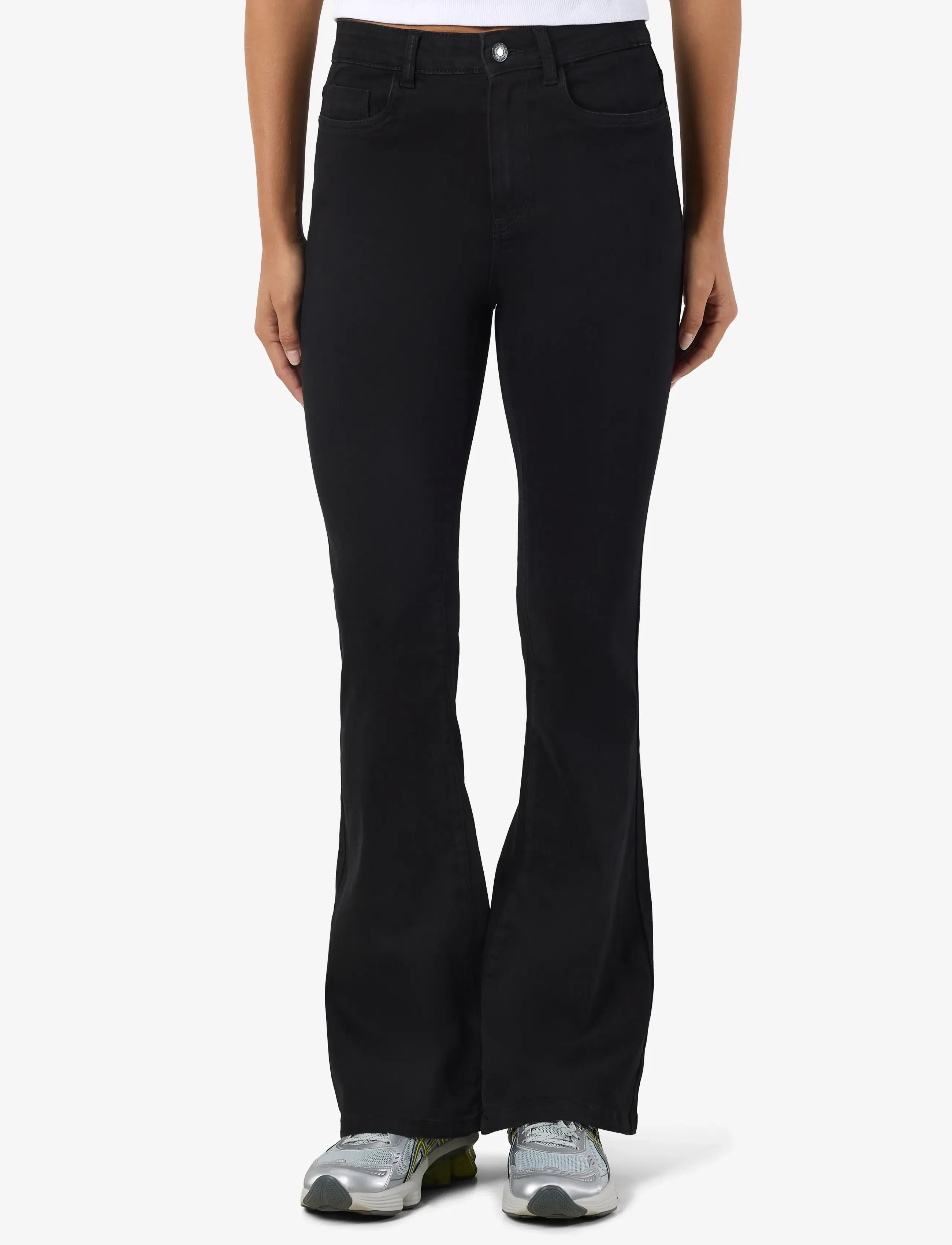 NOISY MAY Nmsallie Hw Sk Flared Vi023Bl Noos, 27 x 30, Jeans, Schwarz - Flares, Frauen