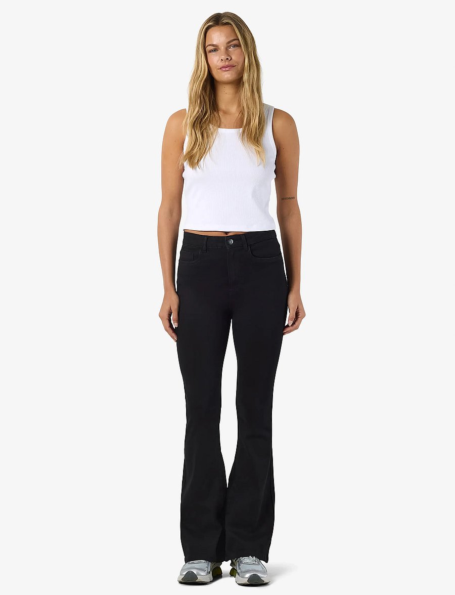 NOISY MAY - NMSALLIE HW SK FLARED VI023BL NOOS - schlaghosen - black - 3