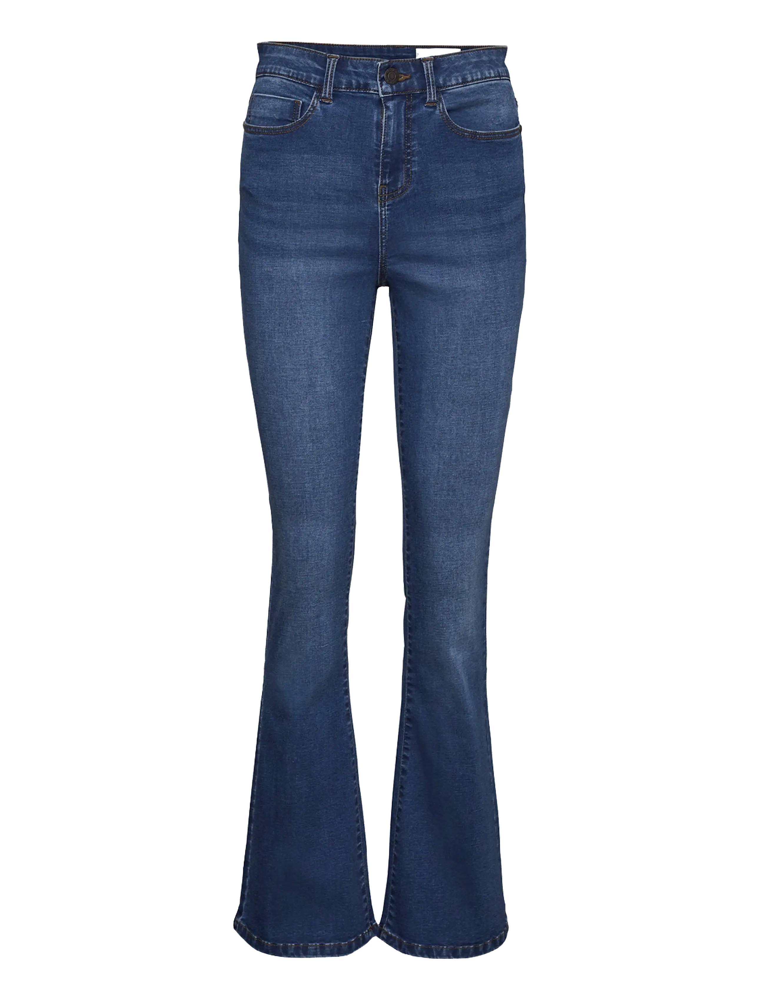 NOISY MAY - NMSALLIE HW SK FLARED VI021MB NOOS - flared jeans - medium blue denim - 1