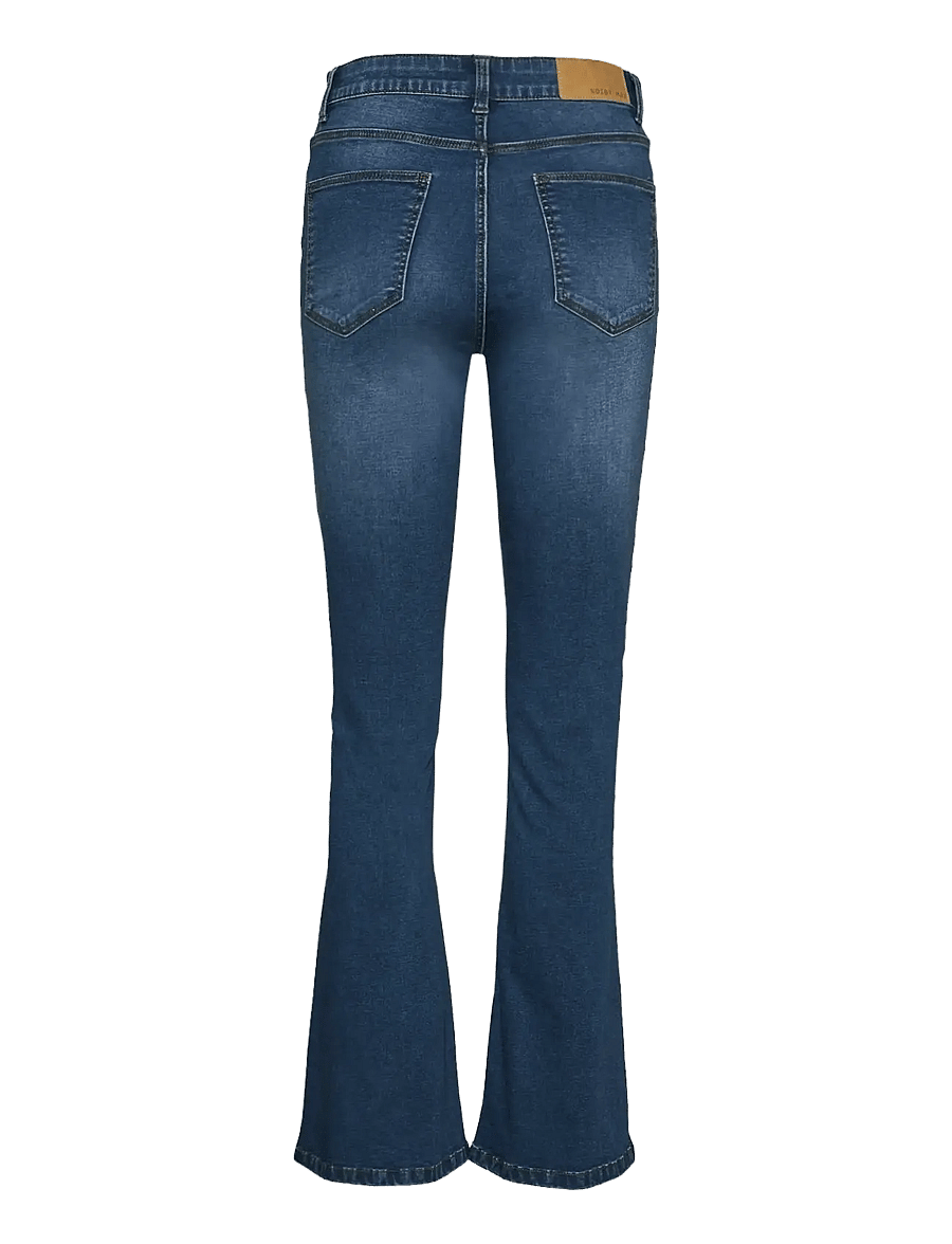 NOISY MAY - NMSALLIE HW SK FLARED VI021MB NOOS - utsvängda jeans - medium blue denim - 2