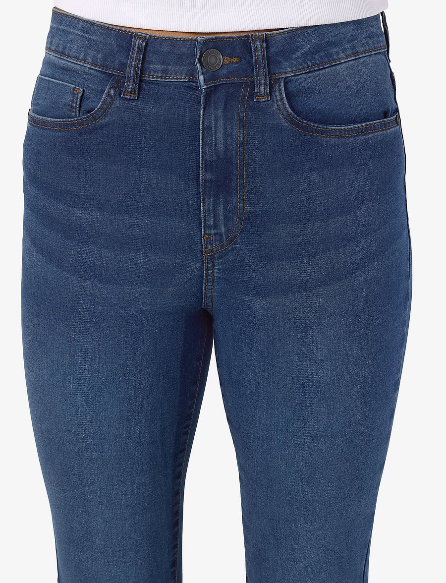 NOISY MAY - NMSALLIE HW SK FLARED VI021MB NOOS - utsvängda jeans - medium blue denim - 4