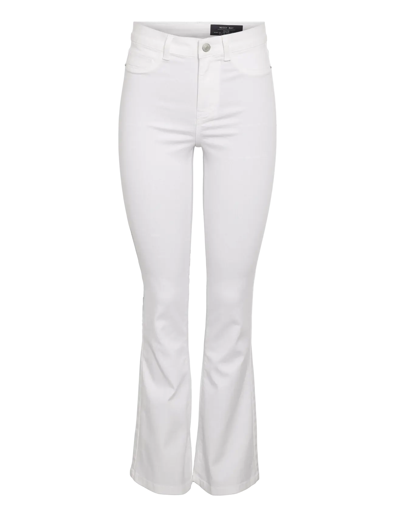 NOISY MAY NMSALLIE HW FLARE JEANS VI163BW S* - Flared jeans - BRIGHT WHITE / white