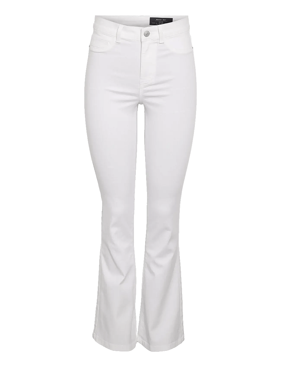 NOISY MAY - NMSALLIE HW FLARE JEANS VI163BW S* - schlaghosen - bright white - 1