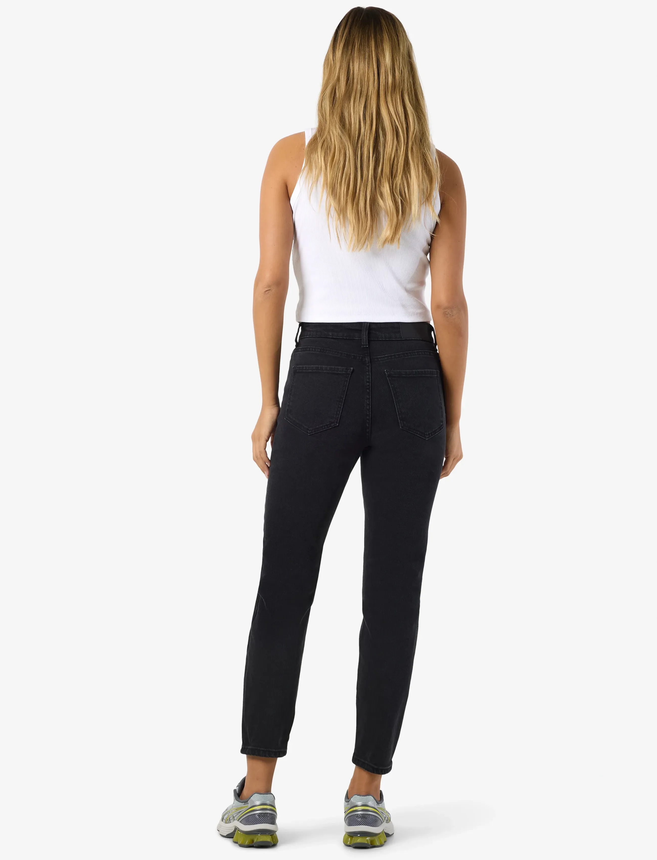 NOISY MAY - NMMONI HW ST ANK BLACK JEANS NOOS - slim fit jeans - black denim - 4