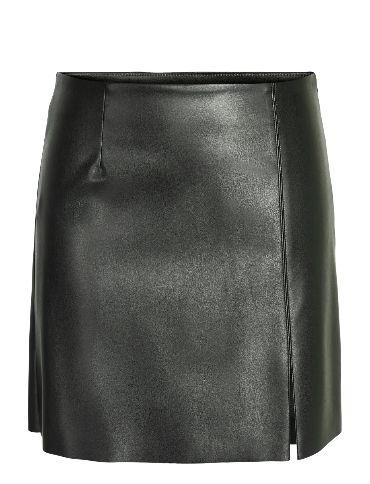 NOISY MAY NMCLARA PENNY COATED HW SLIT SKIRT NOOS - Nederdele - BLACK / black