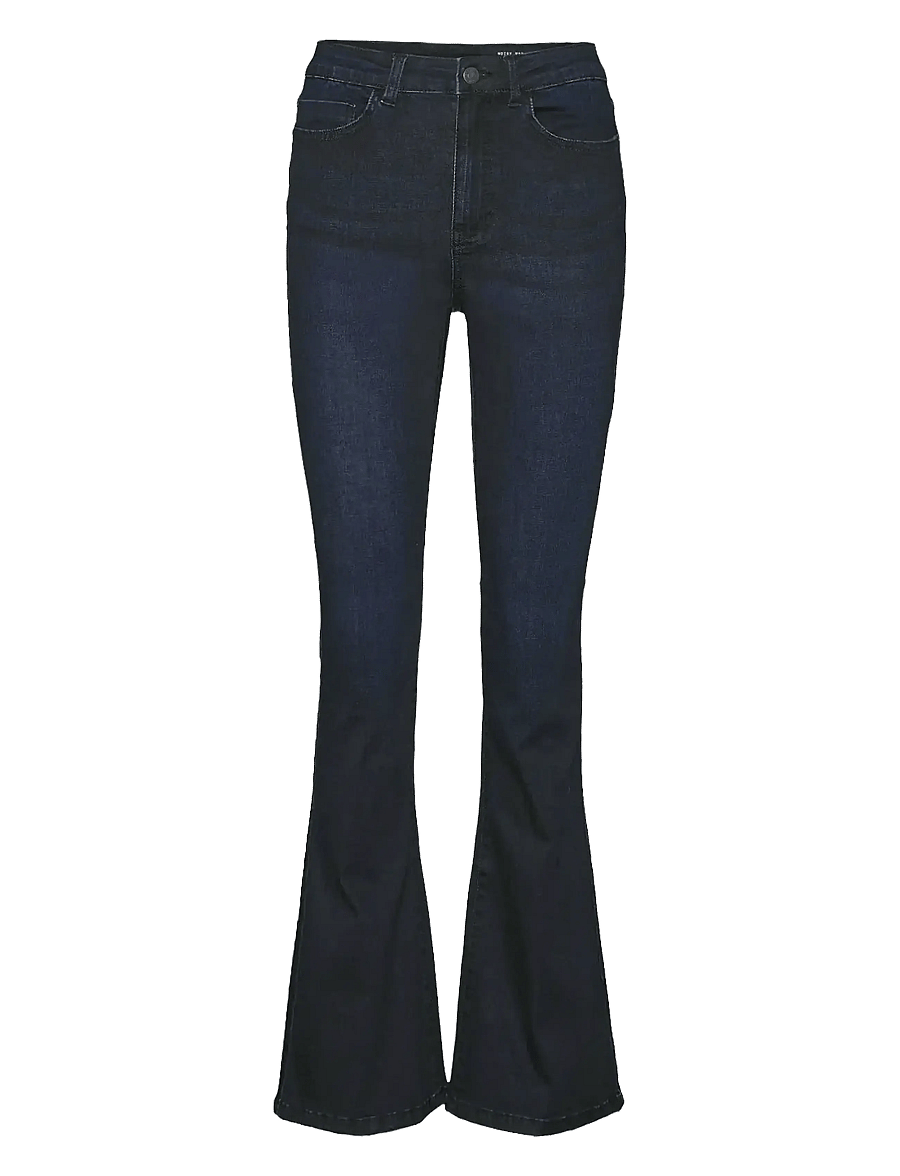 NOISY MAY - NMSALLIE HW SK FLARED VI241DB NOOS - schlaghosen - dark blue denim - 1